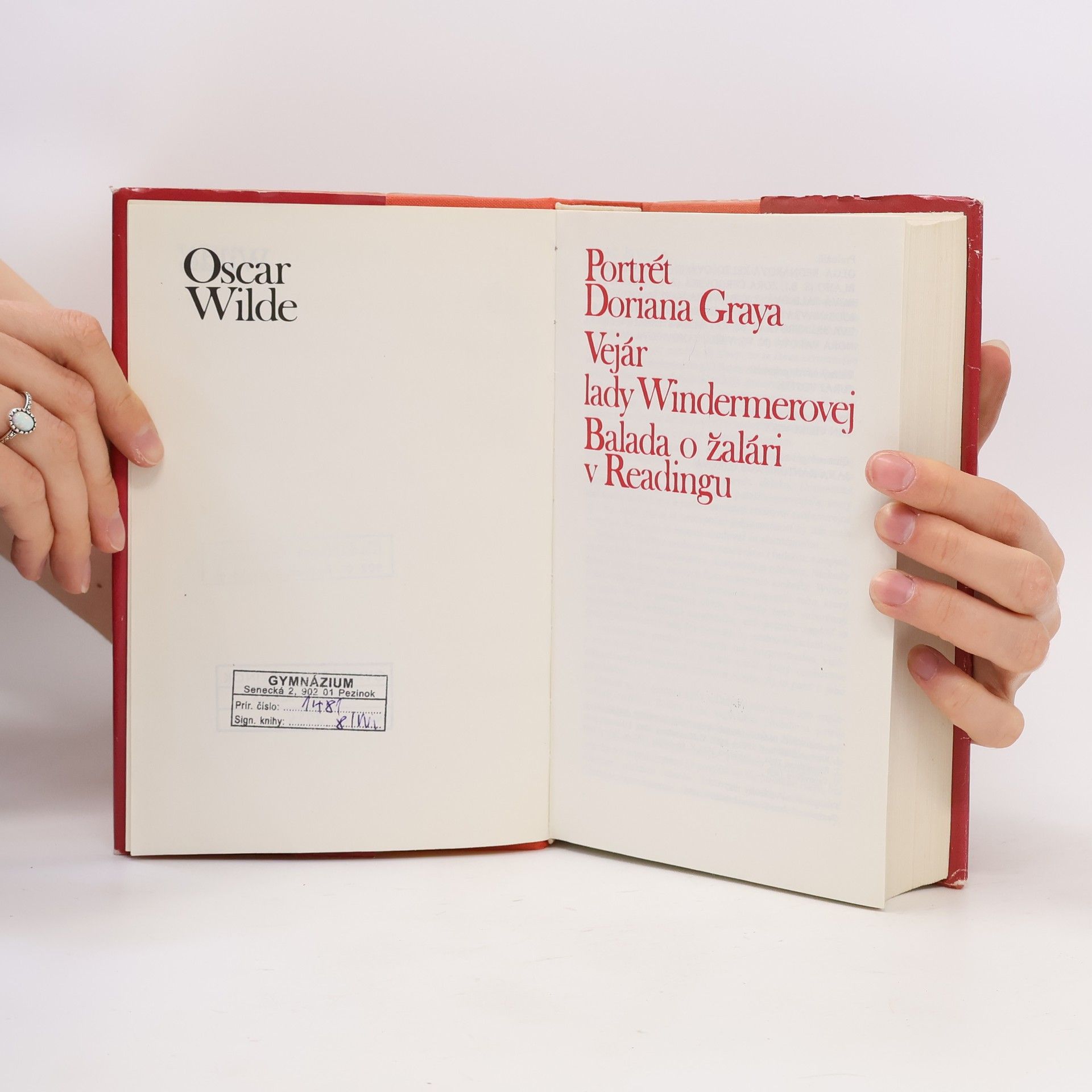Oscar Wilde Portrét Doriana Graya. Vejár lady Windermerovej. Balada o žalári v Readingu