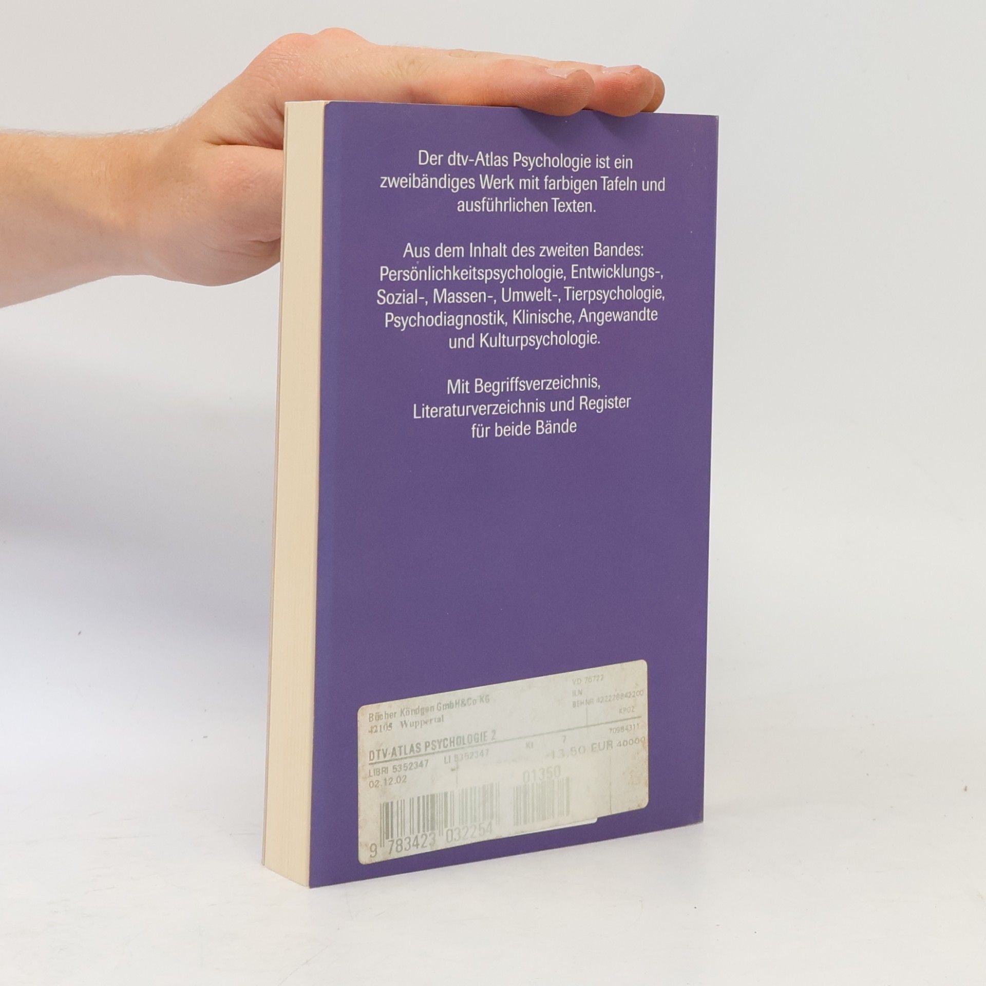 Hellmuth Benesch dtv-Atlas zur Psychologie