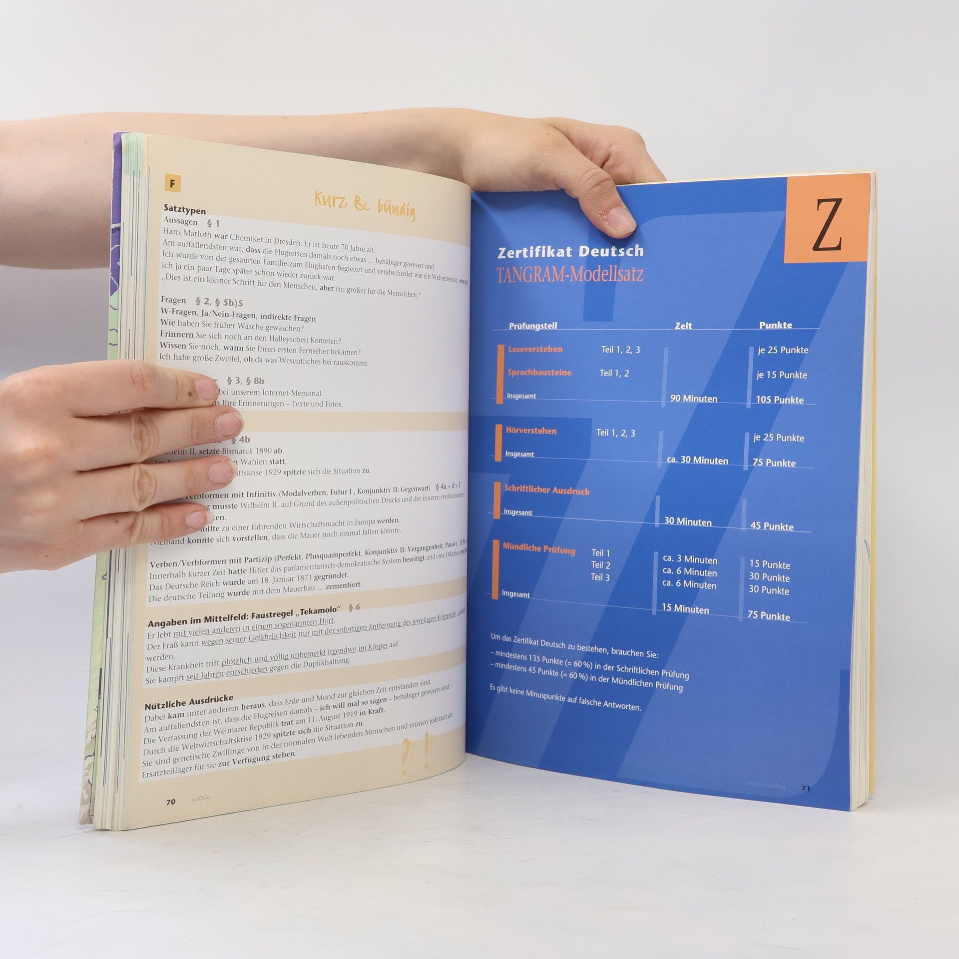 Rosa-Maria Dallapiazza Tangram : Zertifikat Deutsch. Kursbuch und Arbeitsbuch