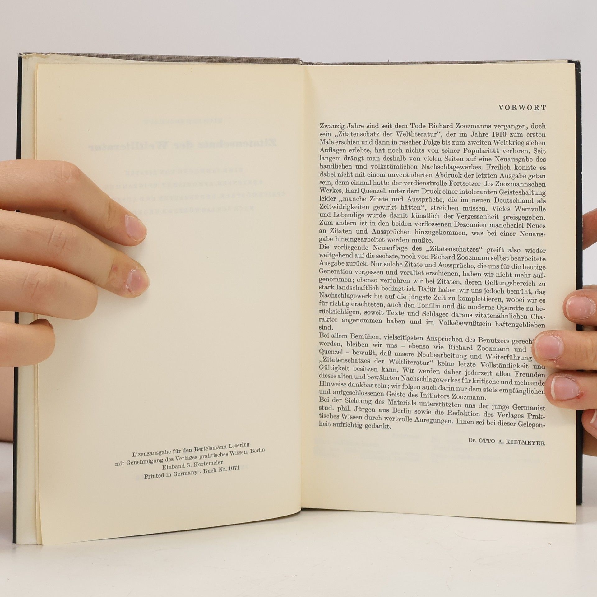 Richard Zoozmann Zitatenschatz der Weltliteratur