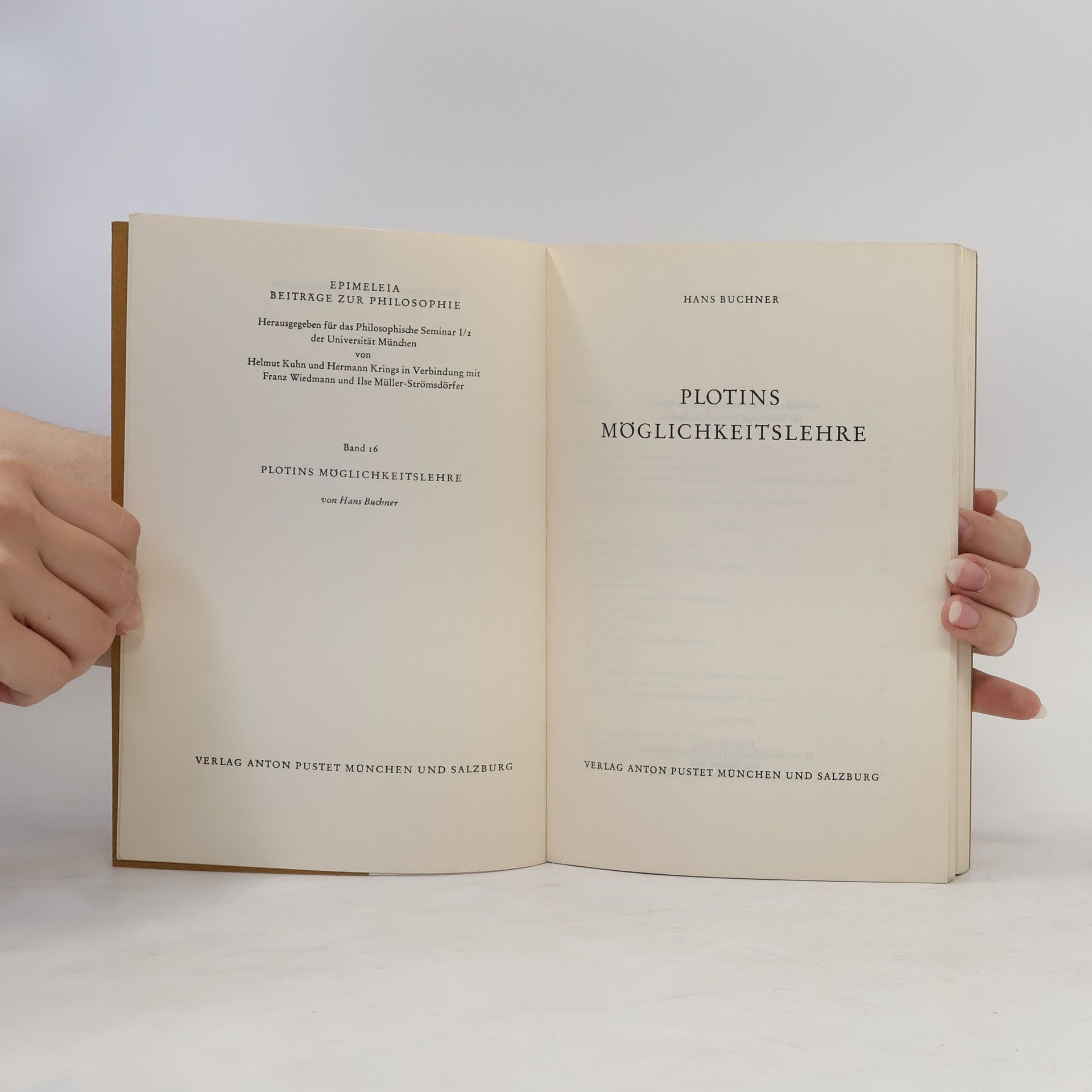 Hans Buchner Plotins Möglichkeitslehre