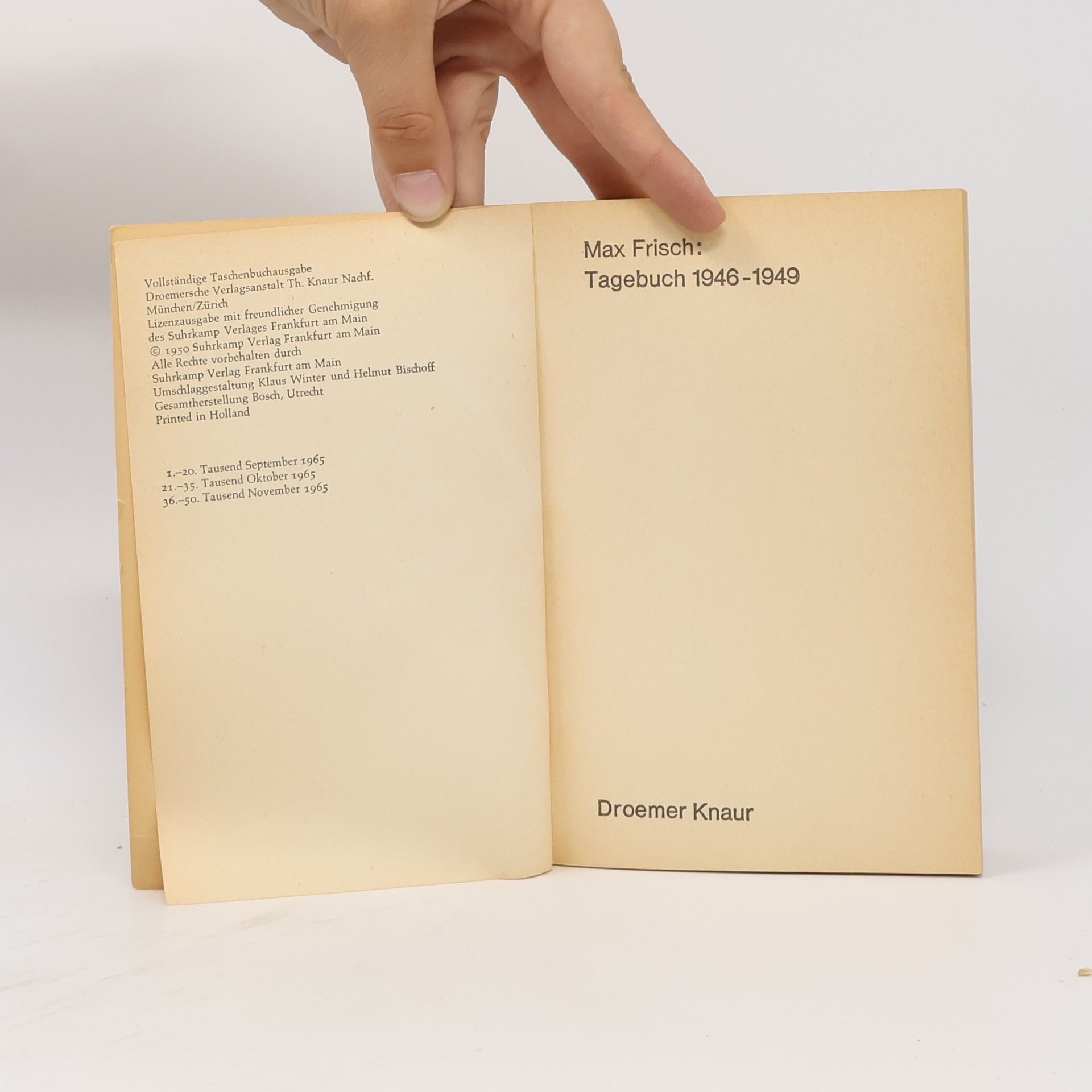 Max Frisch Tagebuch 1946-1949