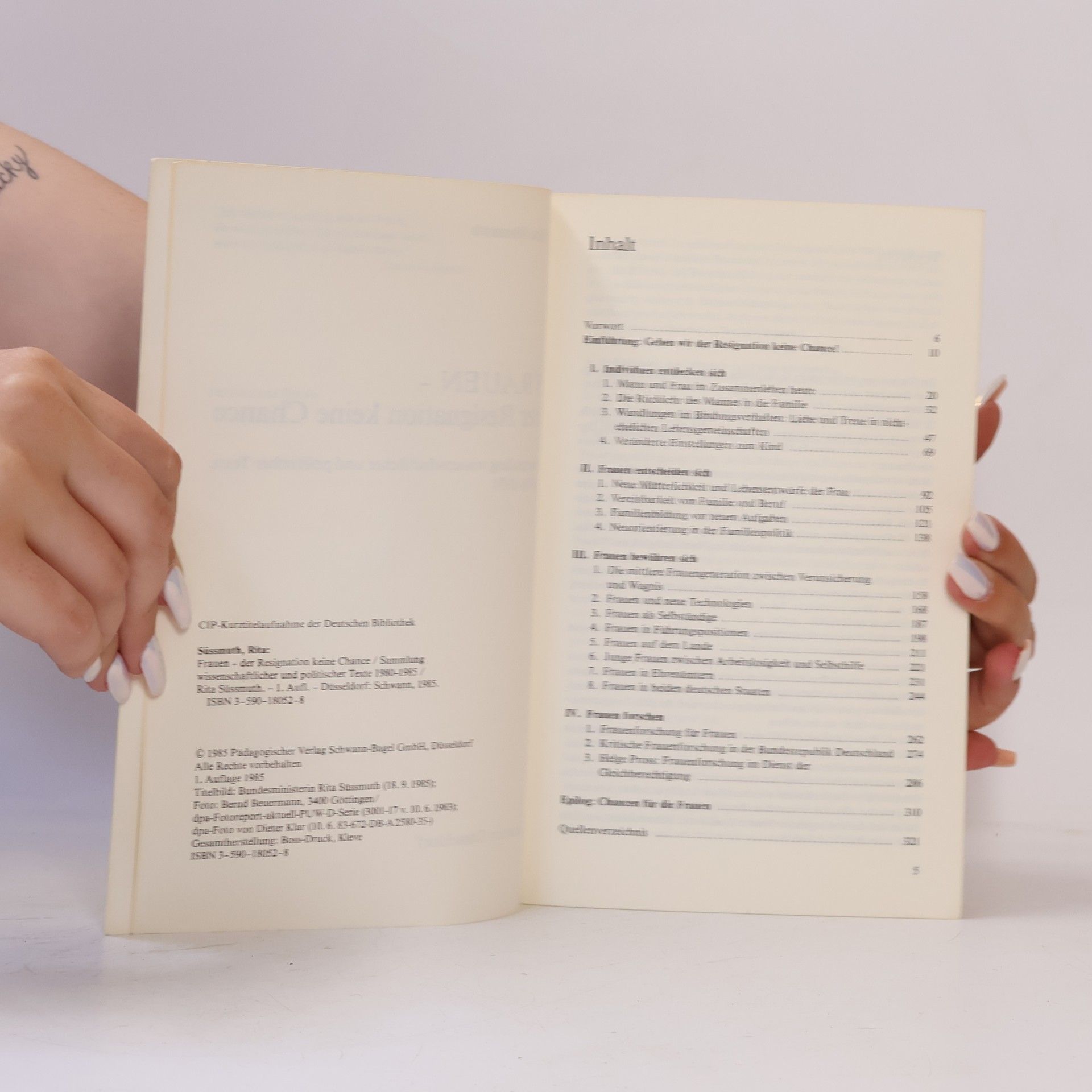 Rita Süssmuth Frauen - der Resignation keine Chance