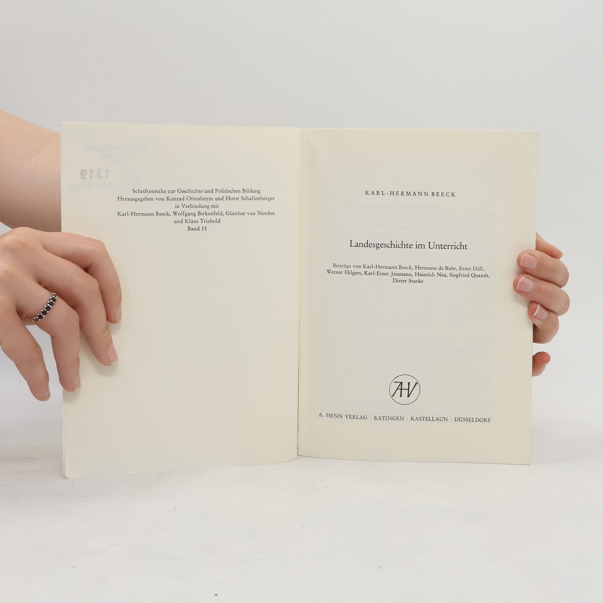 Karl-Hermann Beeck Landesgeschichte im Unterricht 11