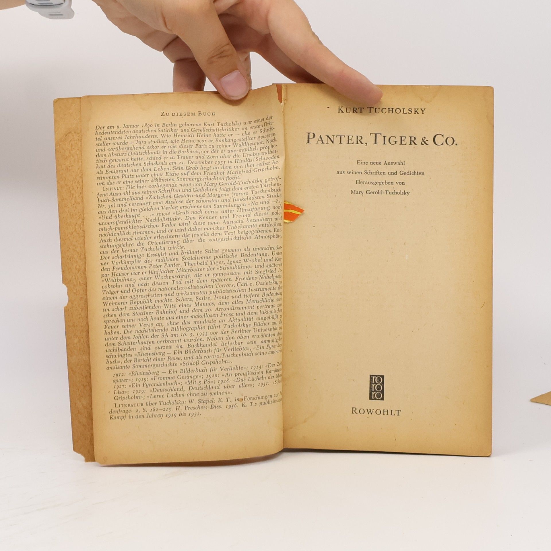 Kurt Tucholsky Panter Tiger & Co