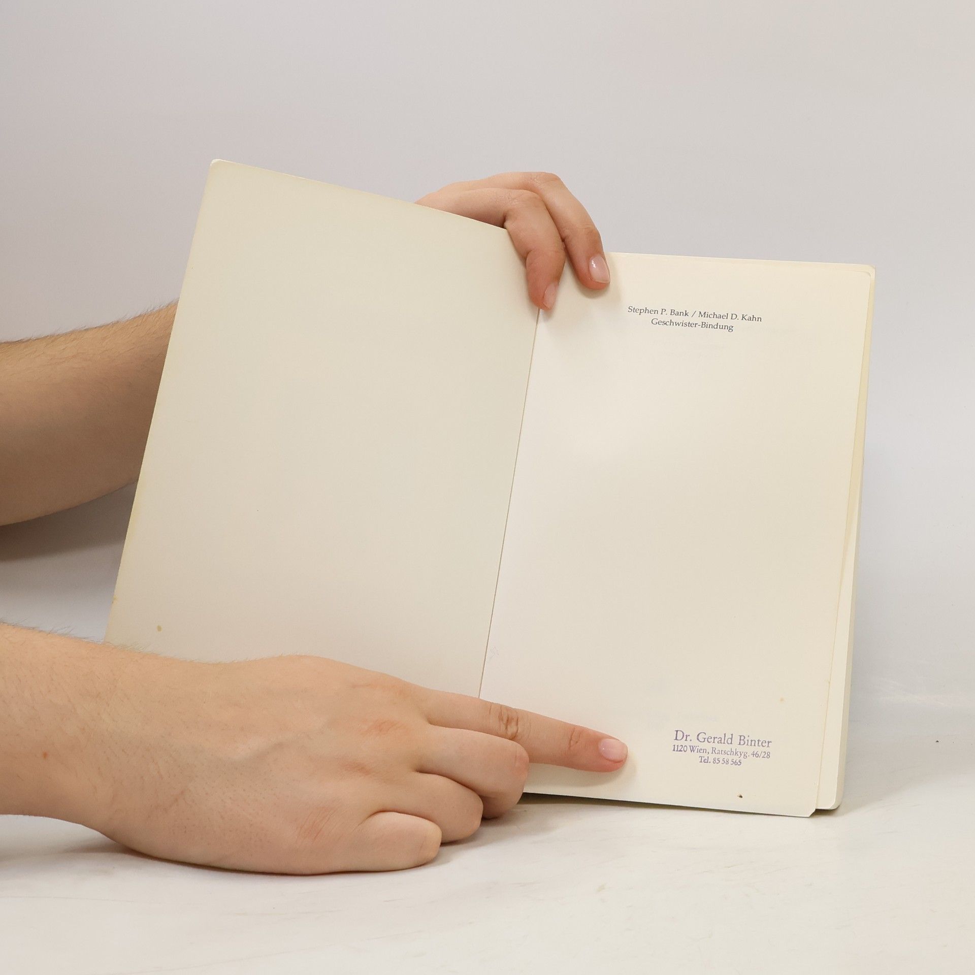 Stephen P. Bank Innovative Psychotherapie und Humanwissenschaften: Geschwister-Bindung