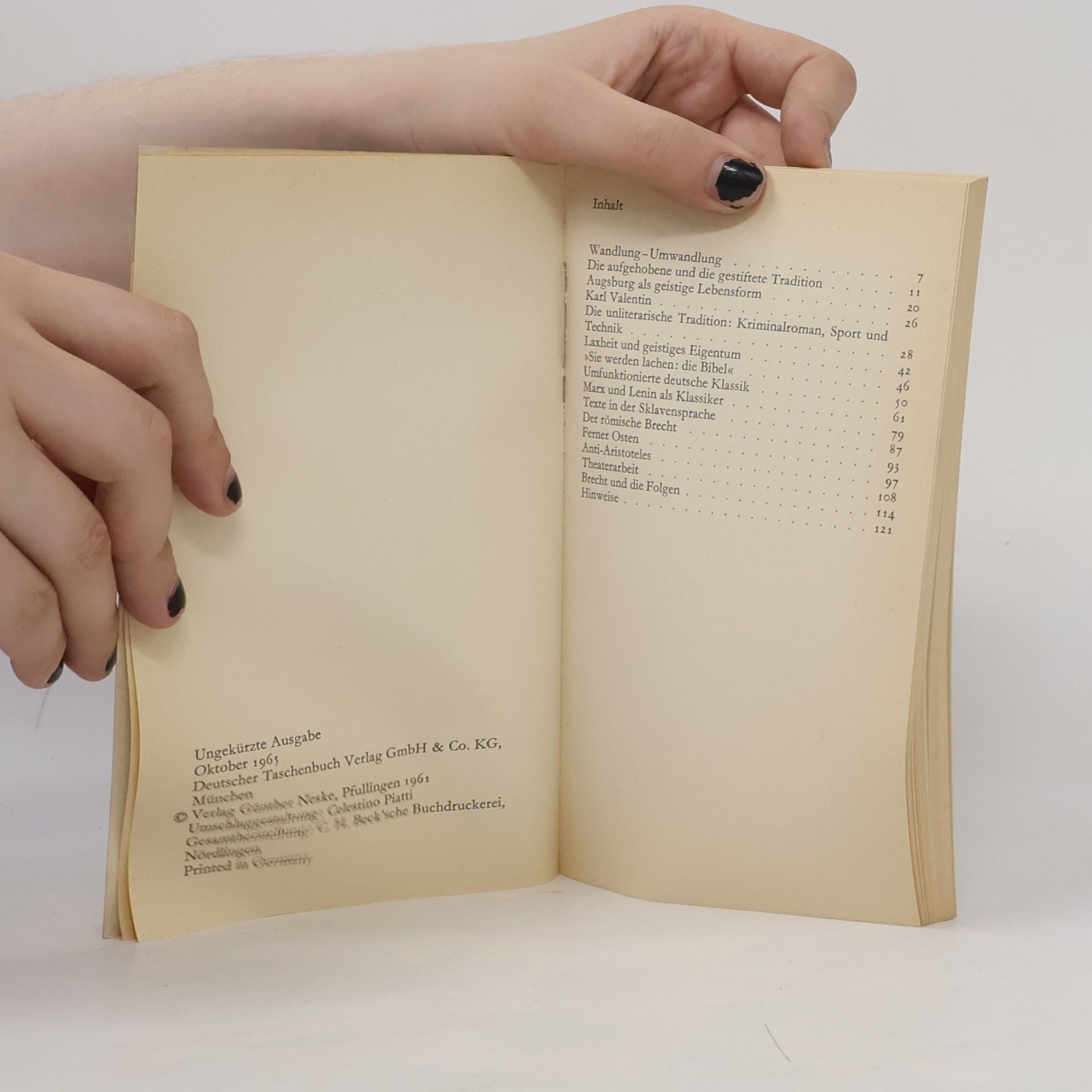 Hans Mayer Bertolt Brecht und die Tradition