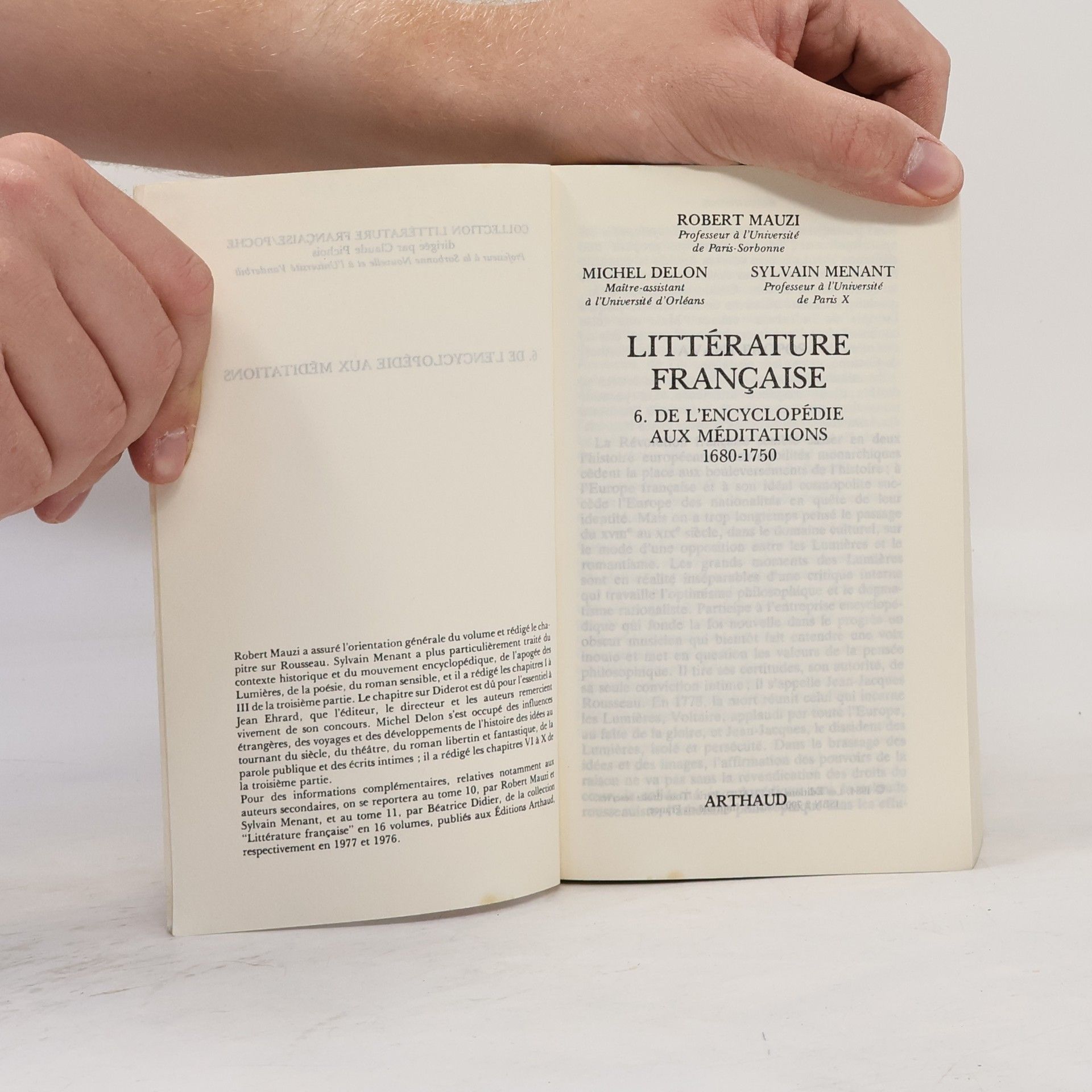 Michel Delon Littérature française poche t6 de l'Encyclopédie aux Méditations 1750 - 1820
