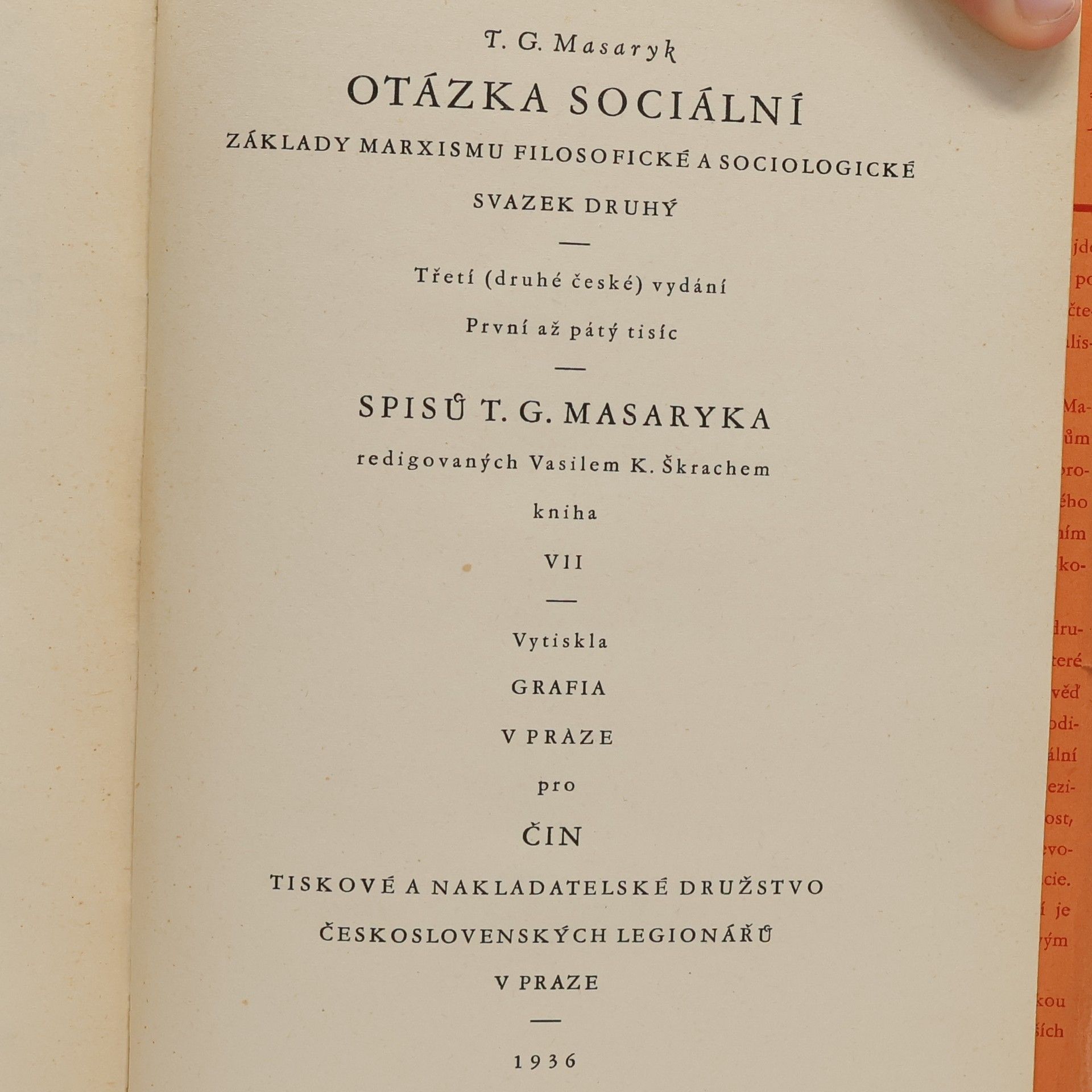 Tomáš Garrigue Masaryk Otázka sociální. Sv. 2, Základy marxismu filosofické a sociologické