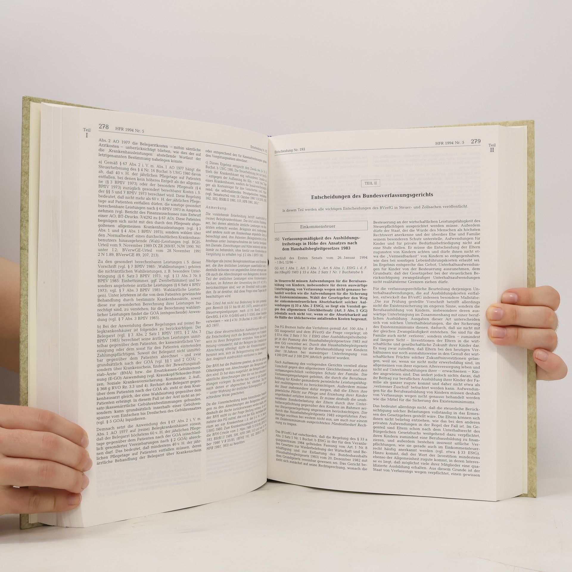 Autorenkollektiv Höchstrichterliche Finanzrechtsprechung 1994