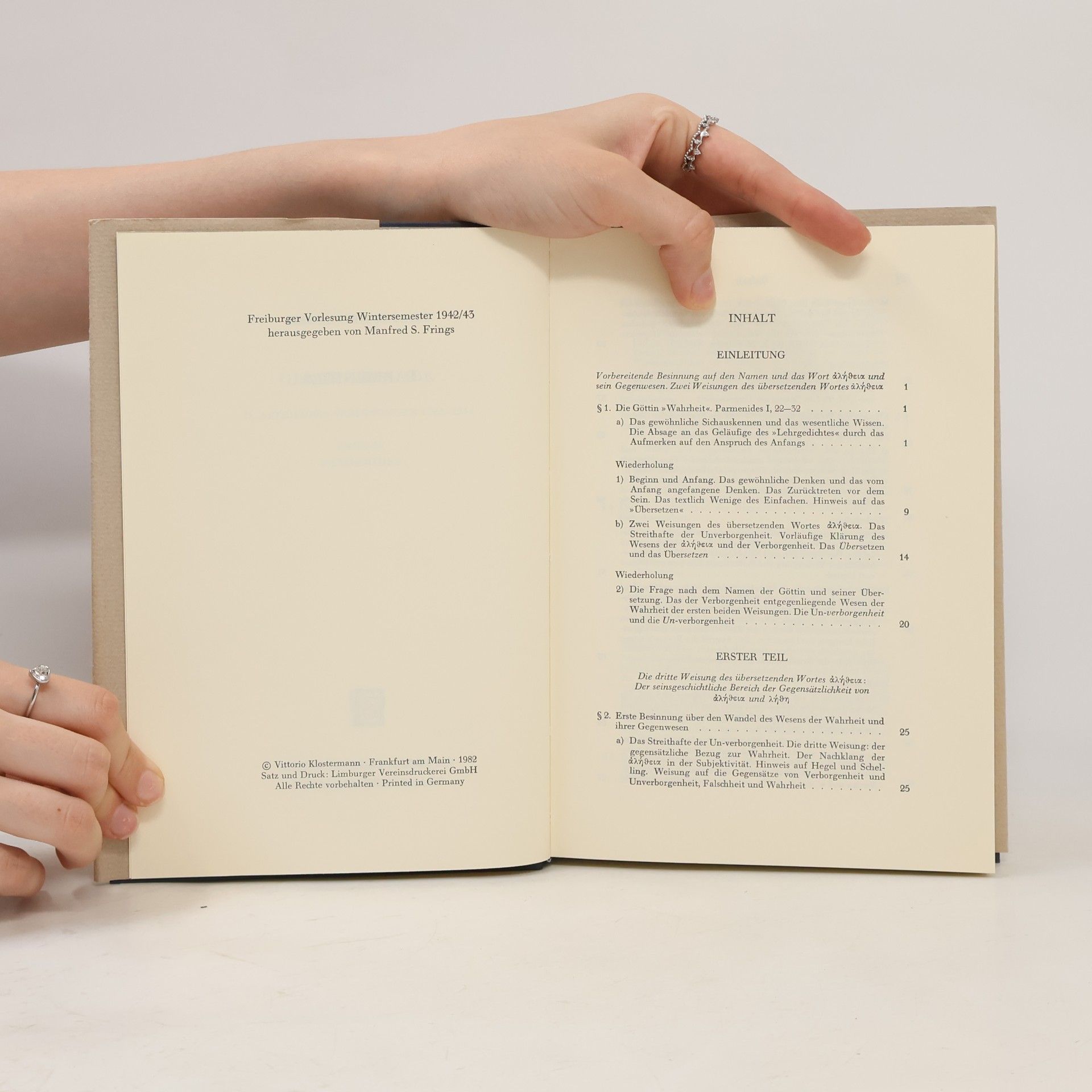 Martin Heidegger Gesamtausgabe II. Abteilung: Vorlesungen 1923-1944. Band 54. Parmenides