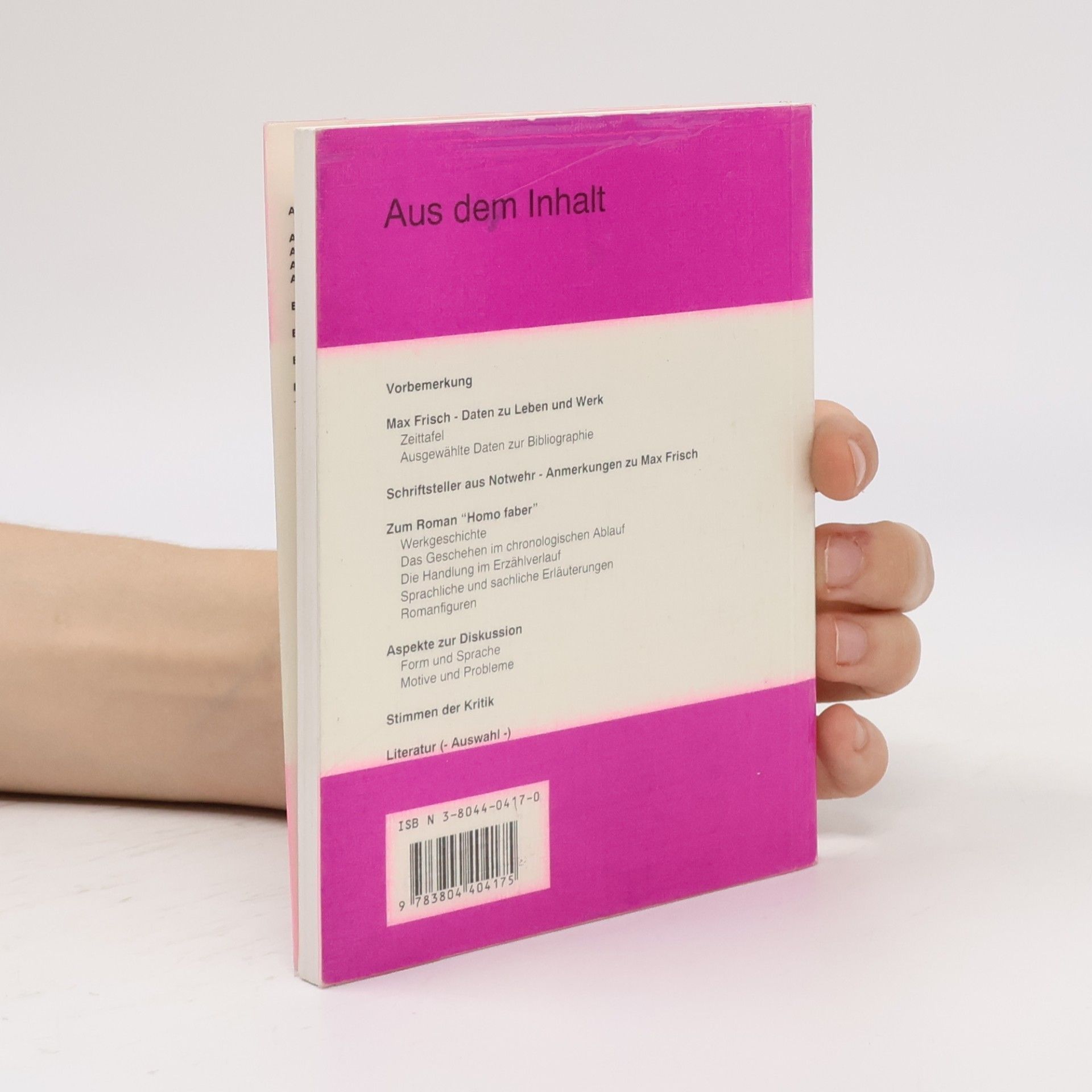 Reinhard Kästler Erläuterungen zu Max Frisch, Homo faber