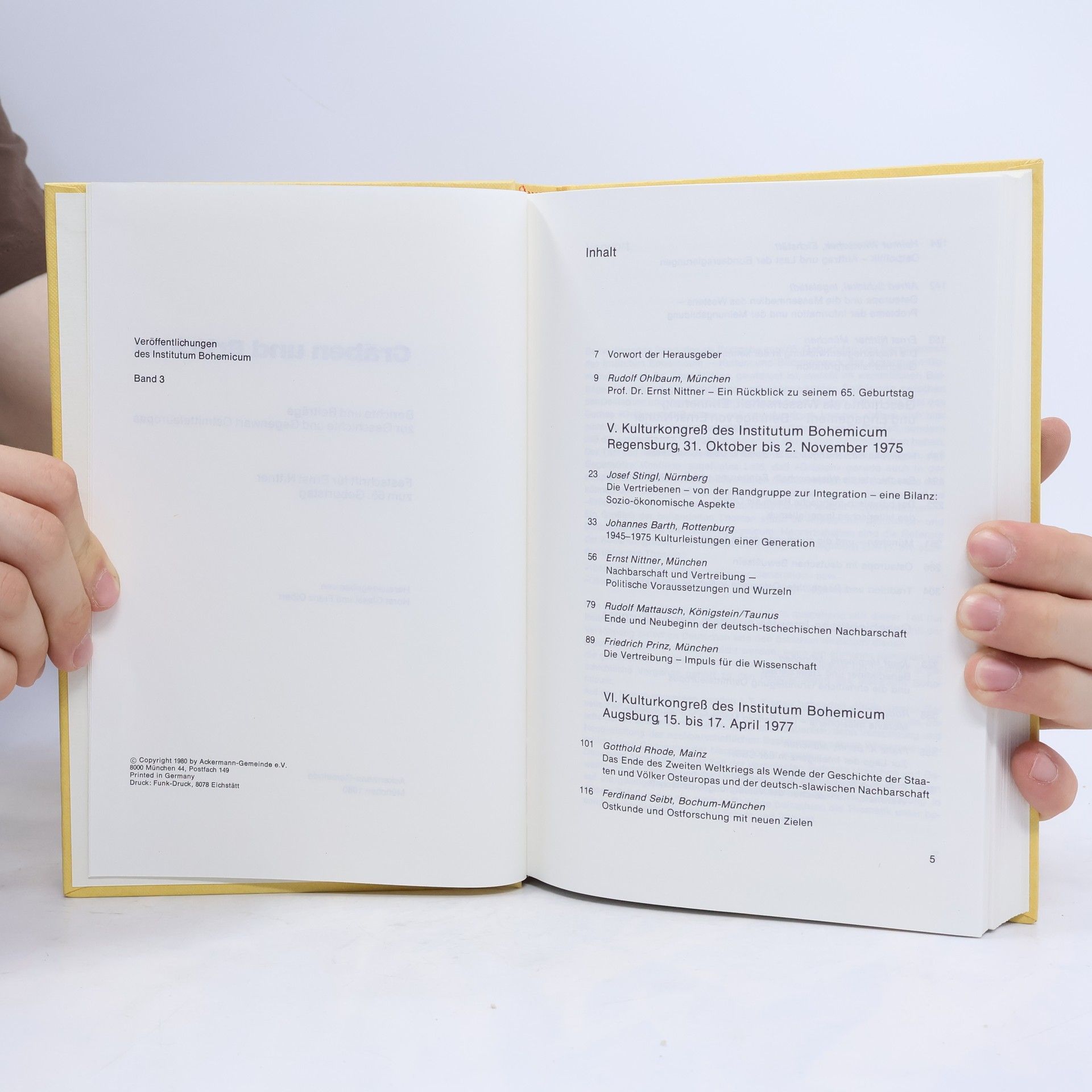 Franz Olbert Gräben und Brücken : Berichte und Beiträge zur Geschichte und Gegenwart Ostmitteleuropas : Festschrift für Ernst Nittner zum 65. Geburtstag