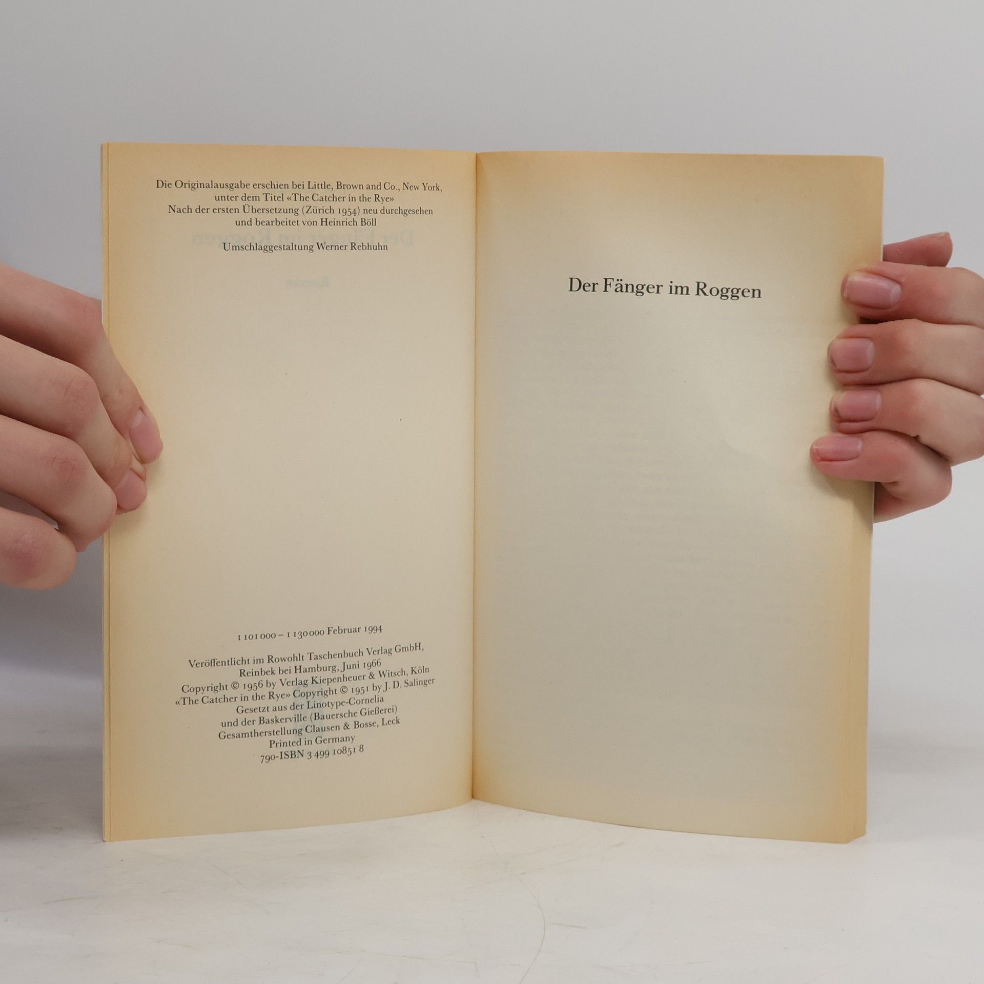 J. D. Salinger Der Fänger im Roggen