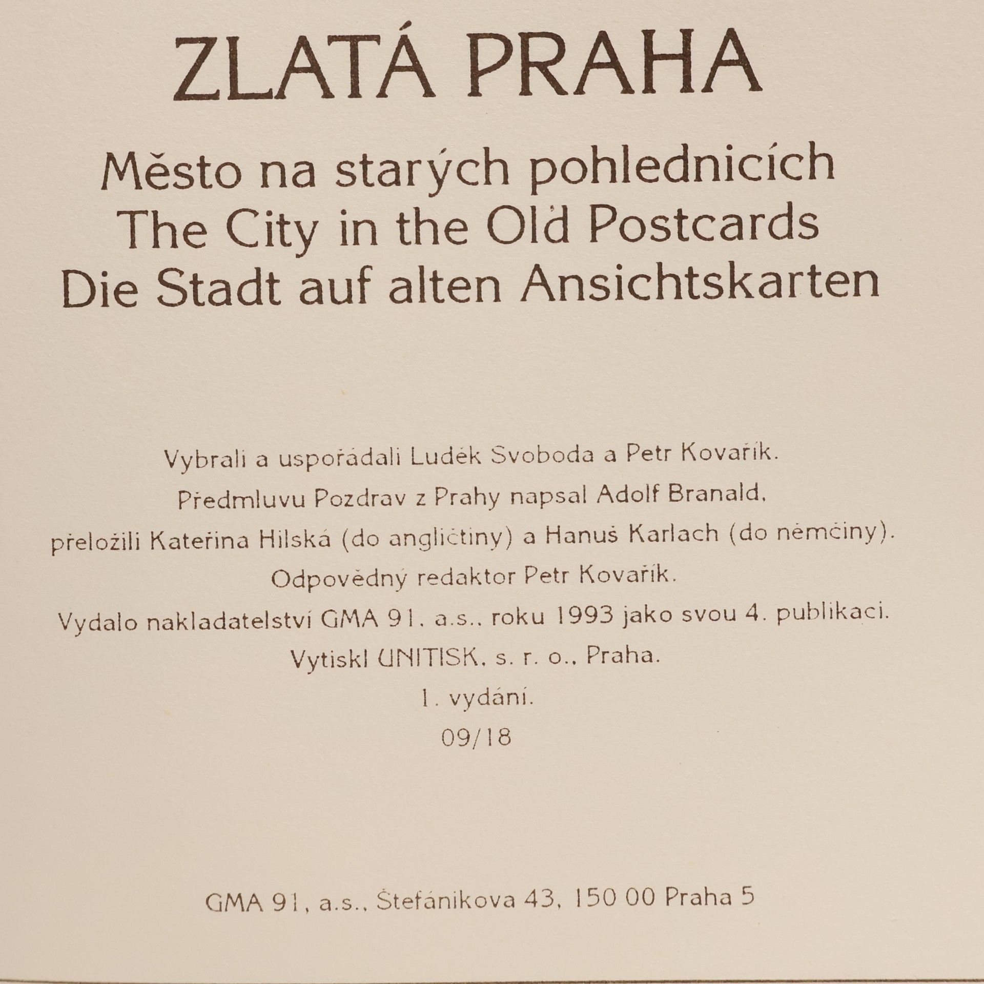 Kolektiv autorů Zlatá Praha. Město na starých pohlednicích