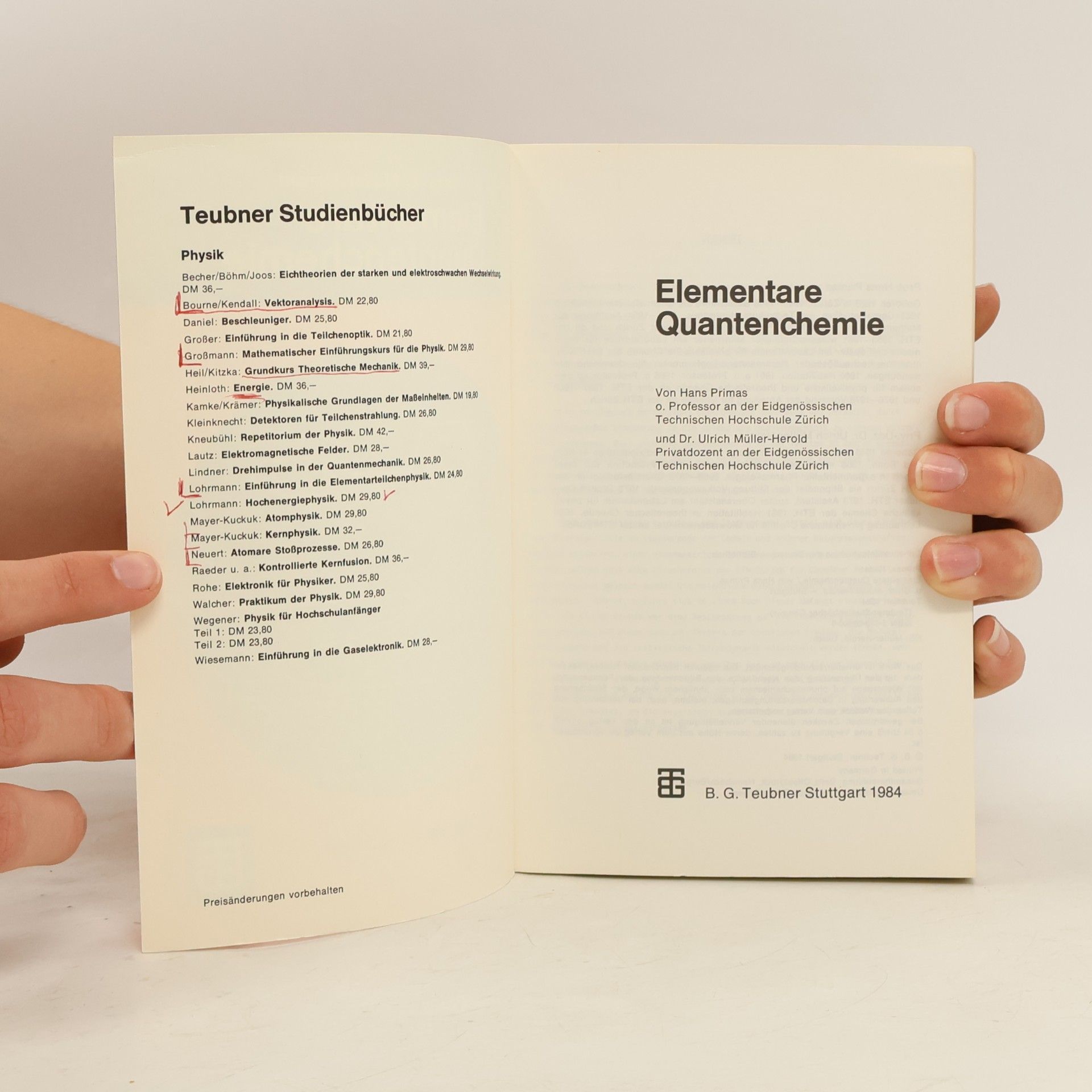 Hans Primas Elementare Quantenchemie