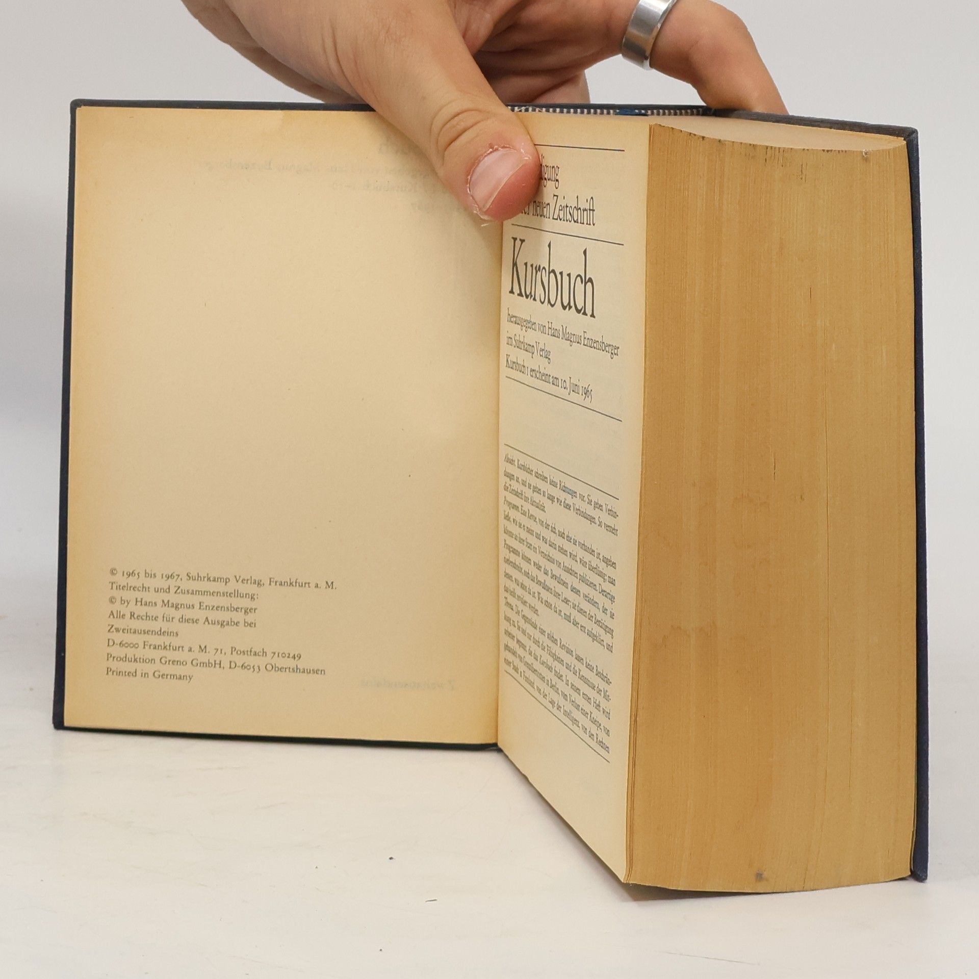 Hans Magnus Enzensberger Kursbuch Band 1