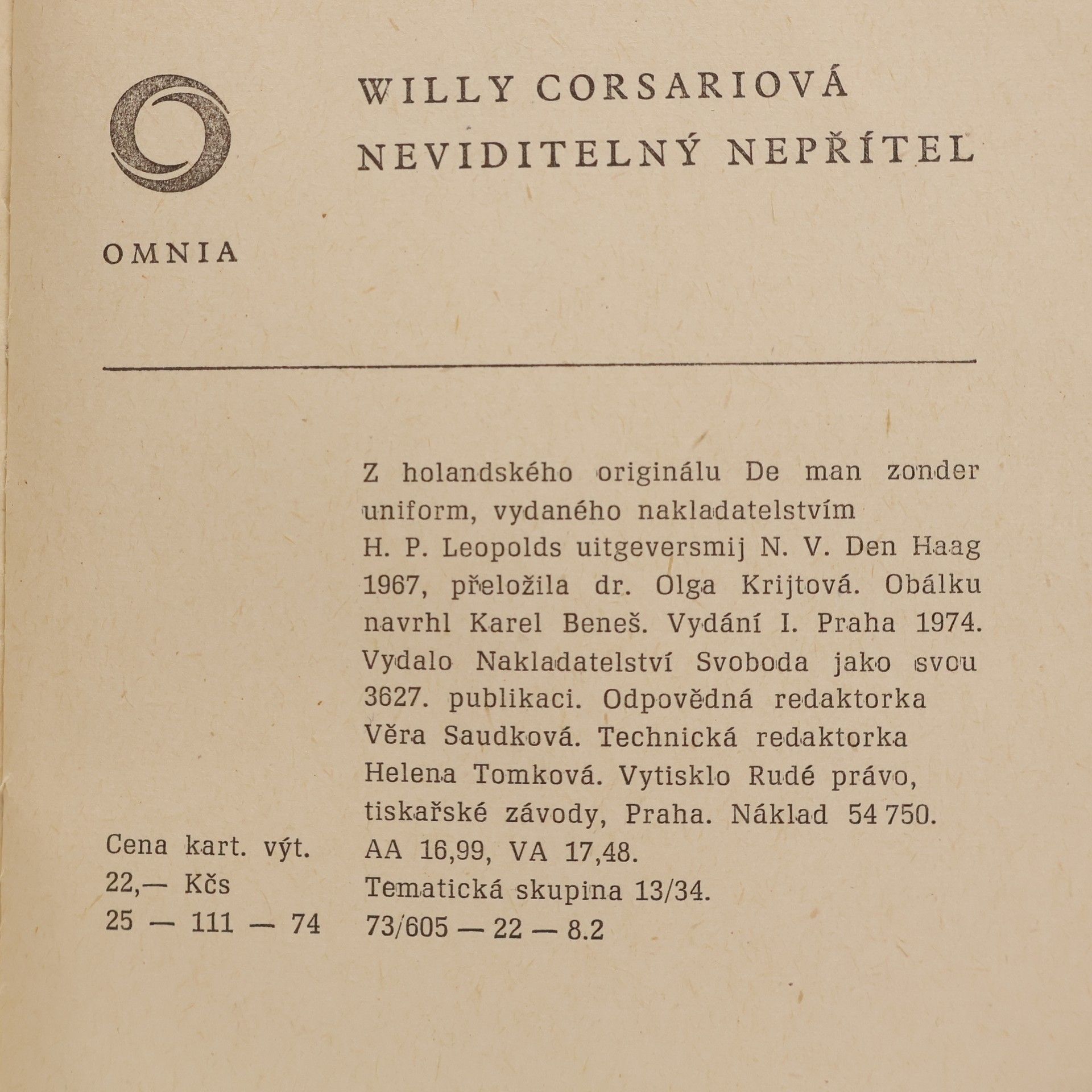 Willy Corsari Neviditelný nepřítel