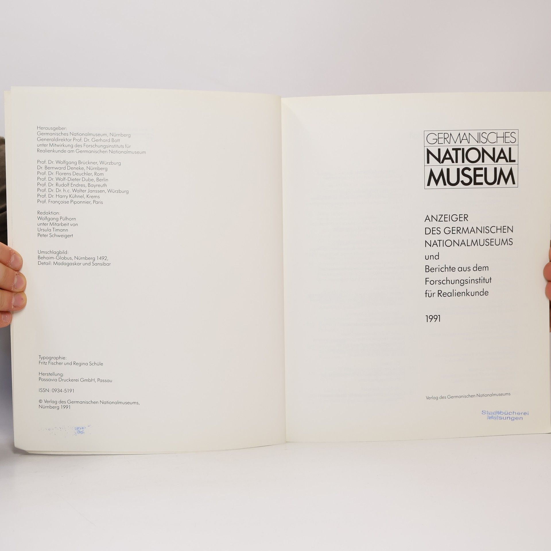 Various authors Anzeiger des Germanischen Nationalmuseums 1991