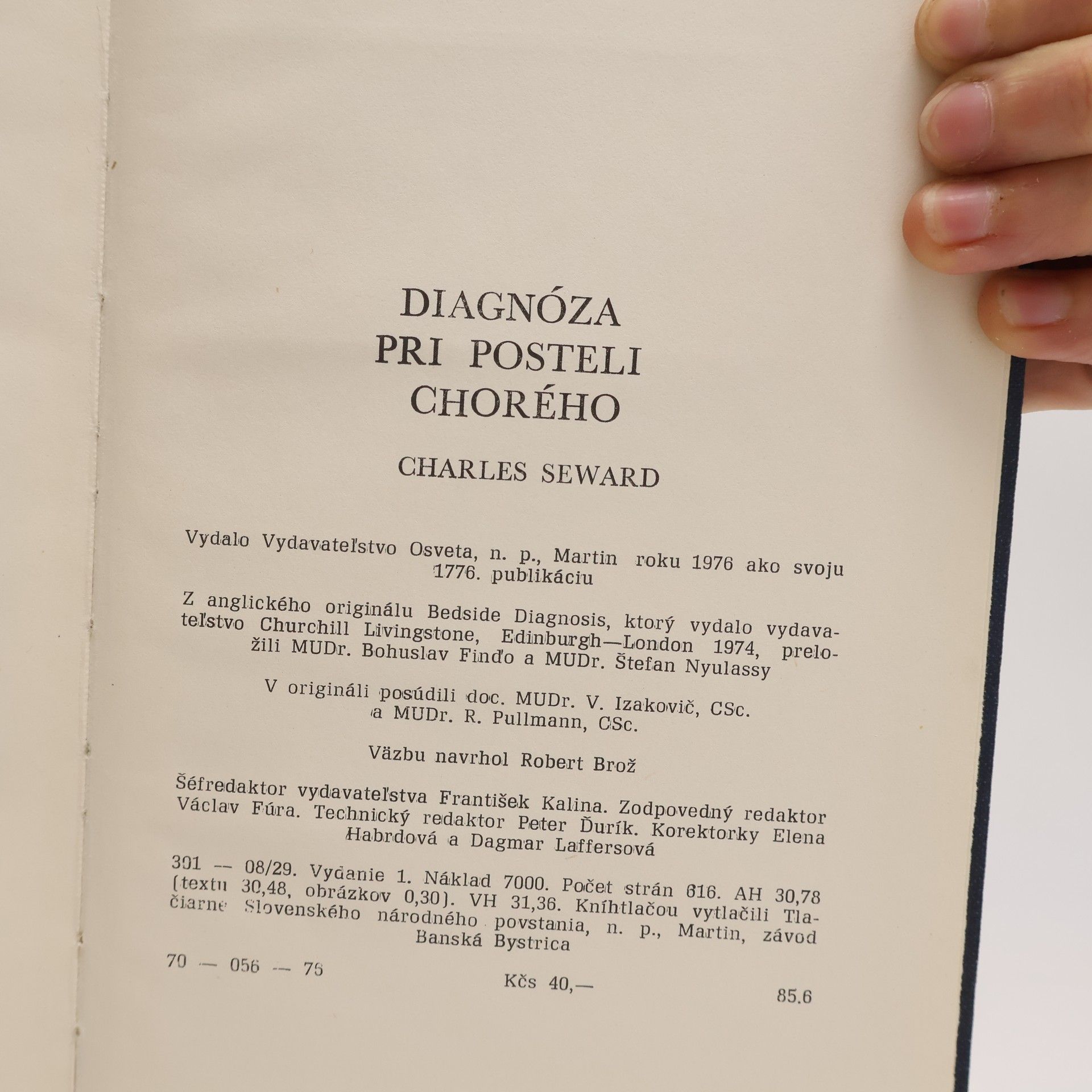 Charles Seward Diagnóza pri posteli chorého