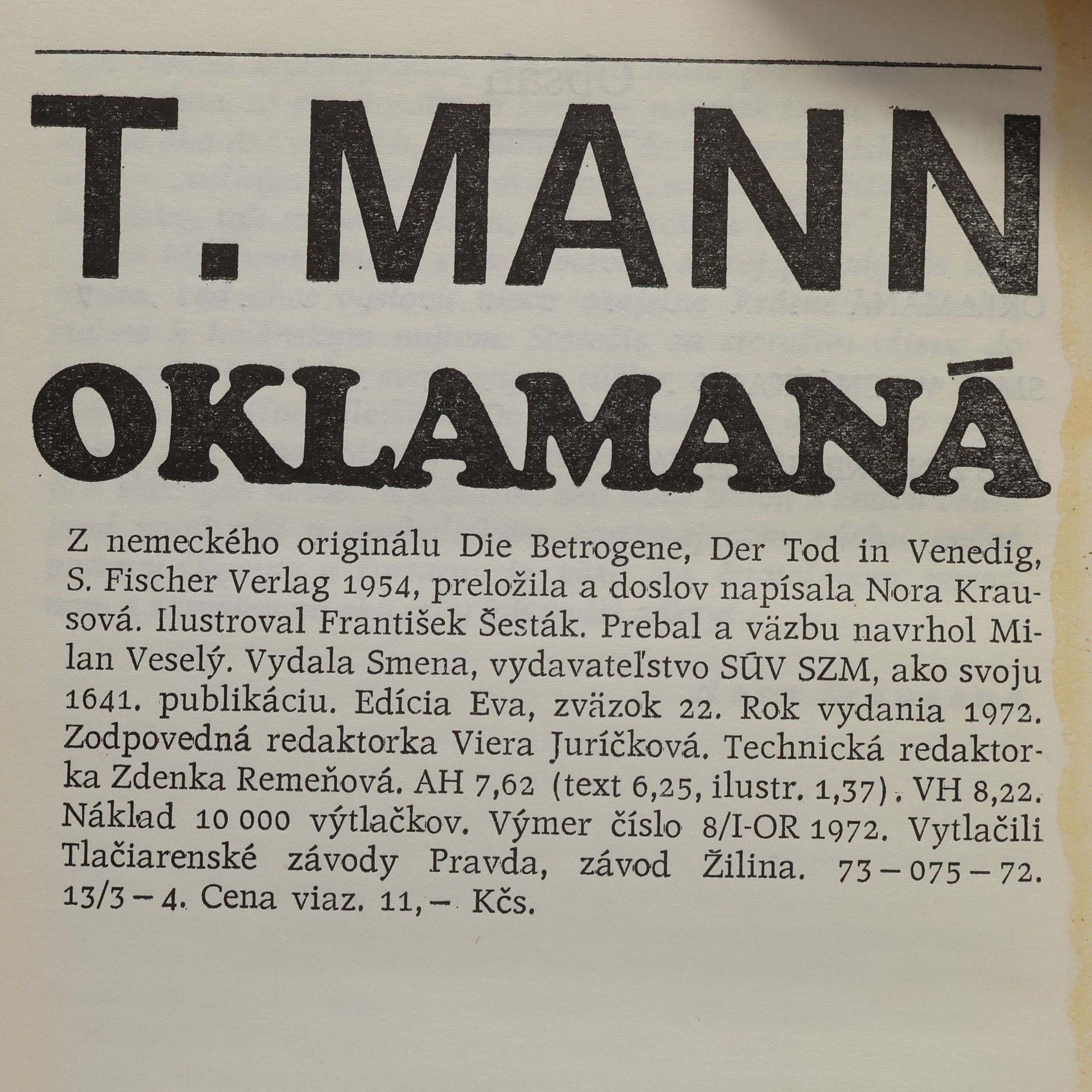 Thomas Mann Oklamaná