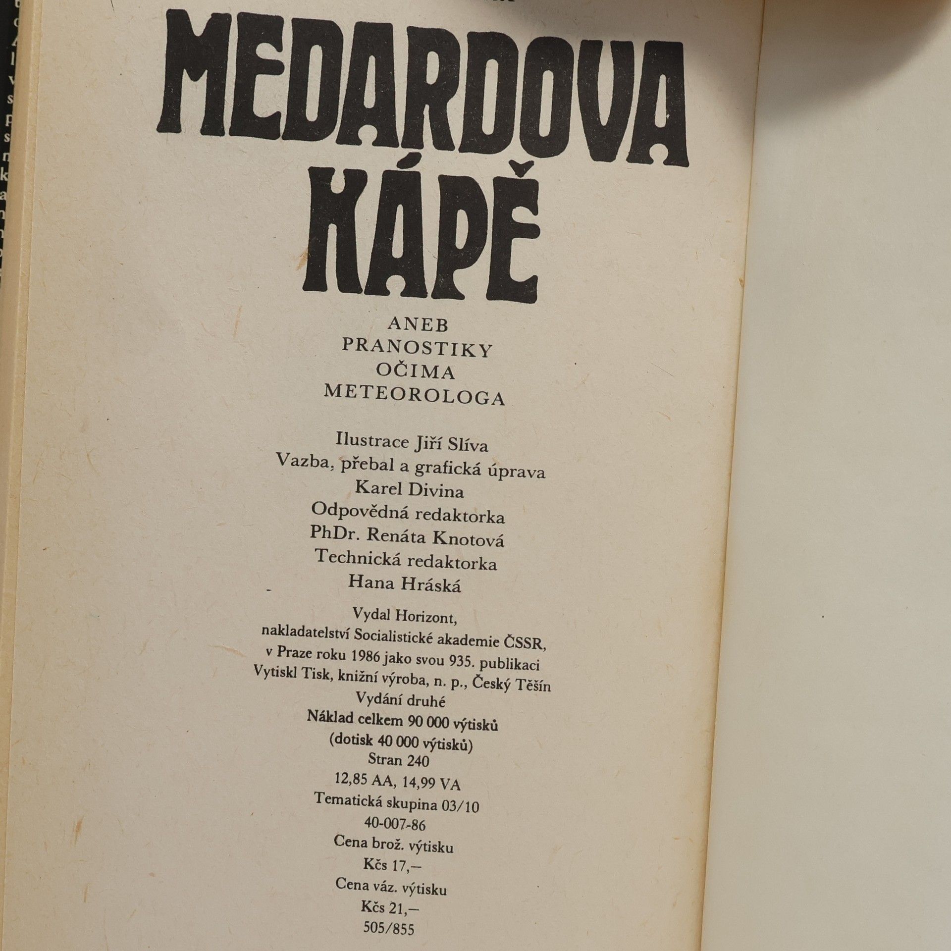 Jan Munzar Medardova kápě aneb Pranostiky očima meteorologa