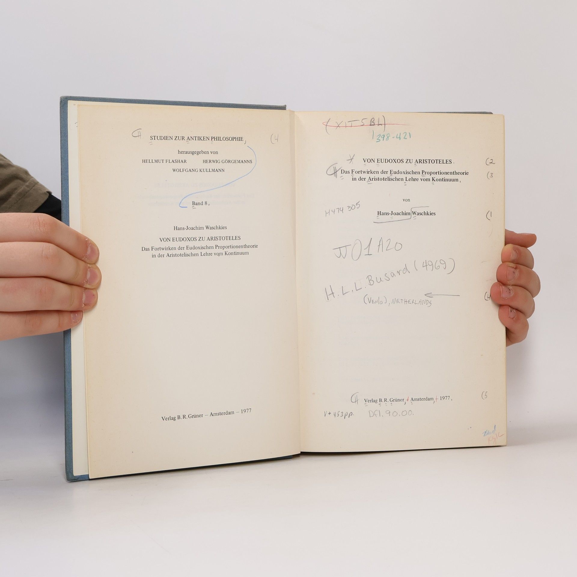 Hans Joachim Waschkies Von Eudoxos zu Aristoteles