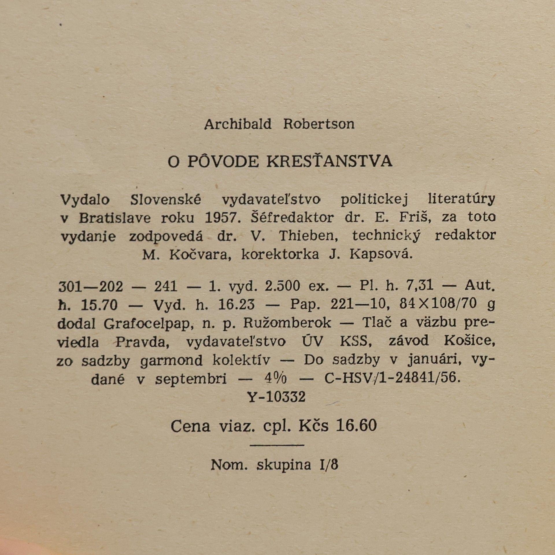 A. T. Robertson O pôvode kresťanstva