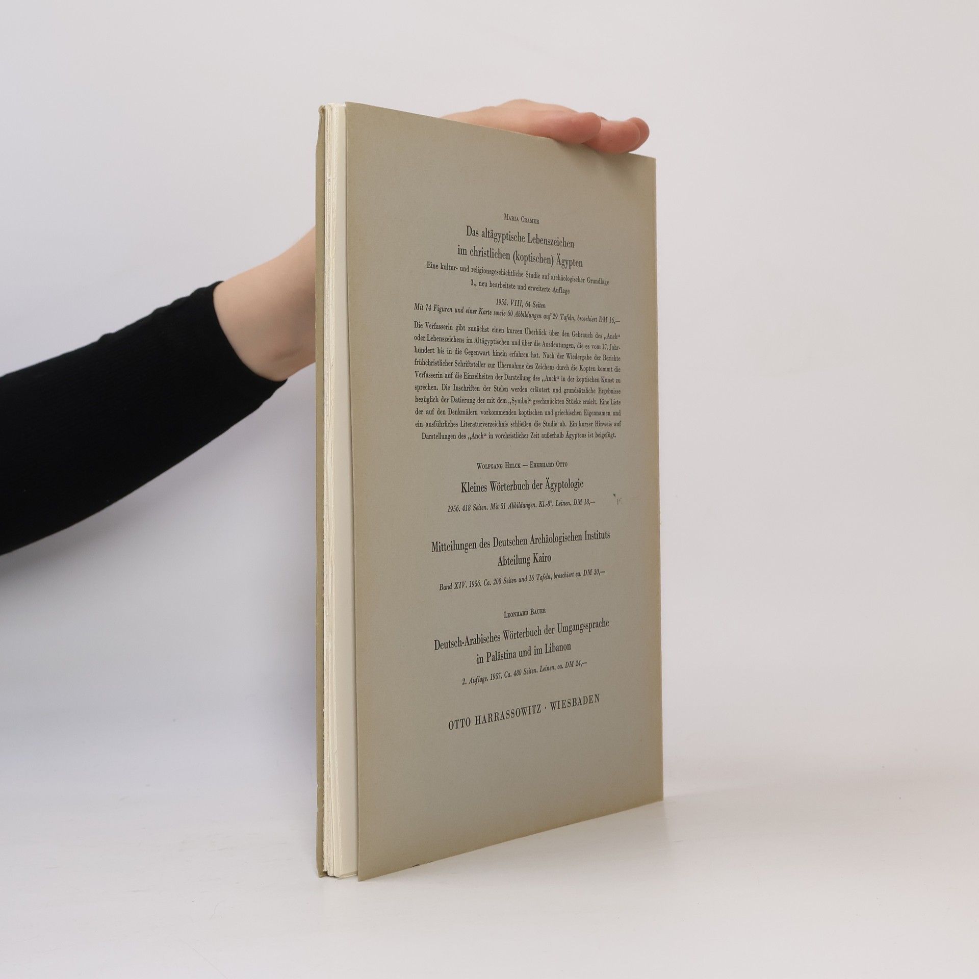 Maria Cramer Archäologische und Epigraphische Klassifikation koptischer Denkmäler