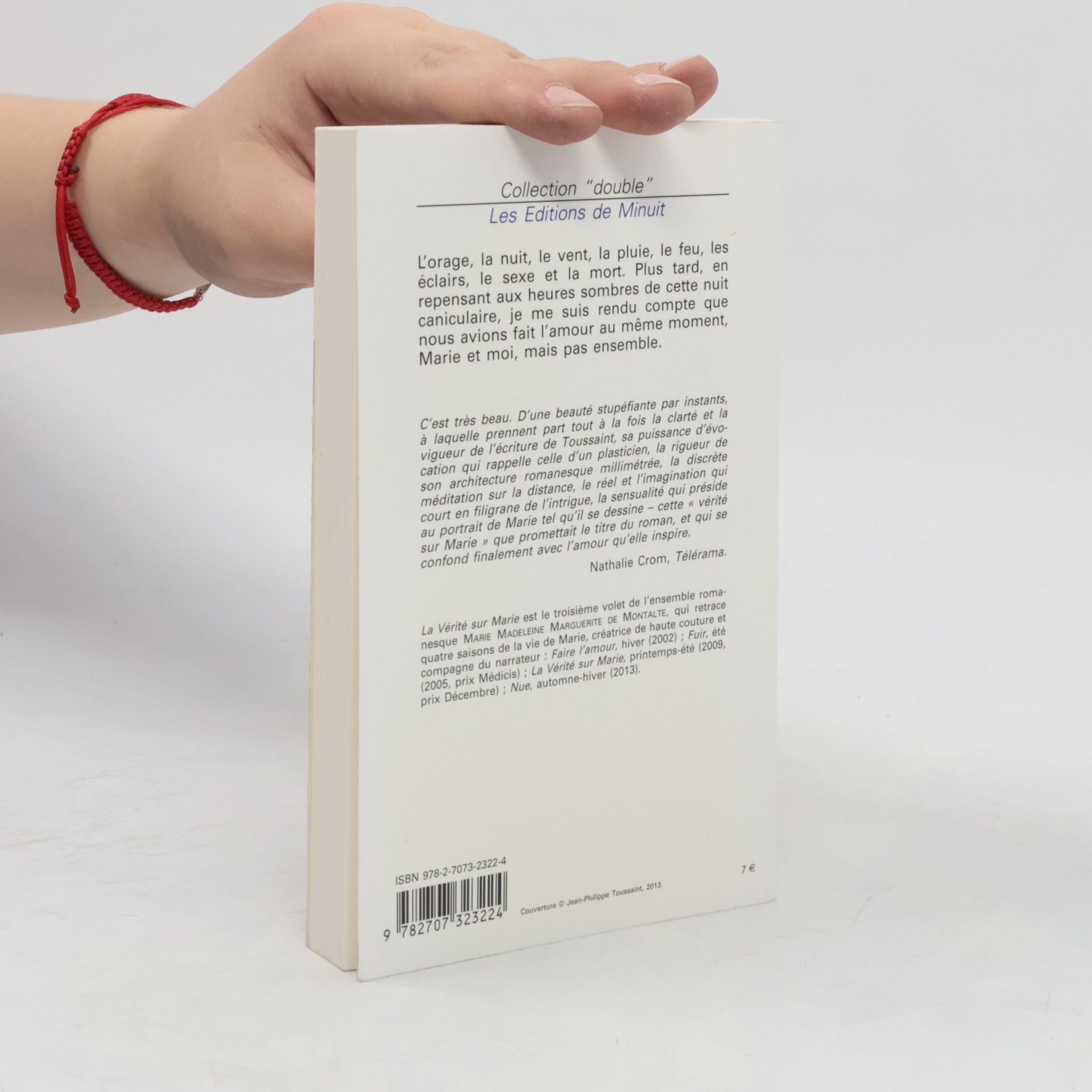 Jean-Philippe Toussaint La vérité sur Marie. Die Wahrheit über Marie, französische Ausgabe. Ausgezeichnet mit dem Prix Décembre 2009
