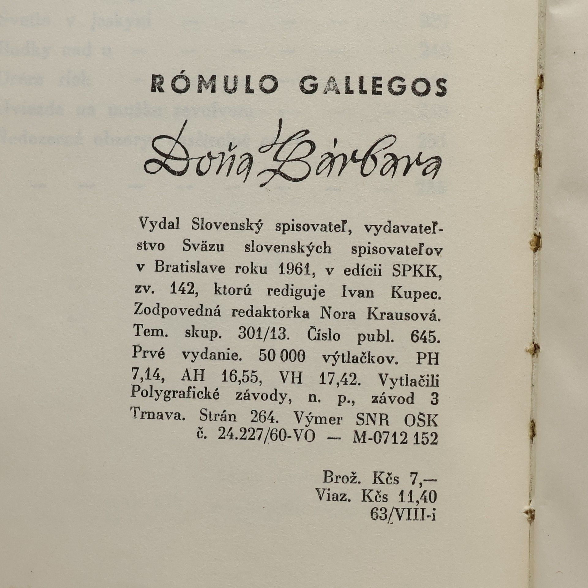 Rómulo Gallegos Doňa Bárbara