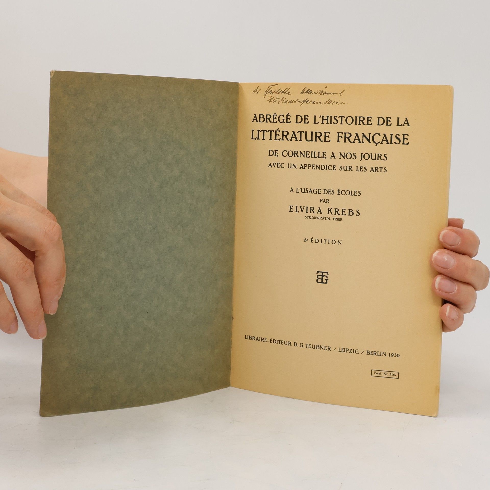 Elvira Krebs Abrégé de l'histoire de la littérature française