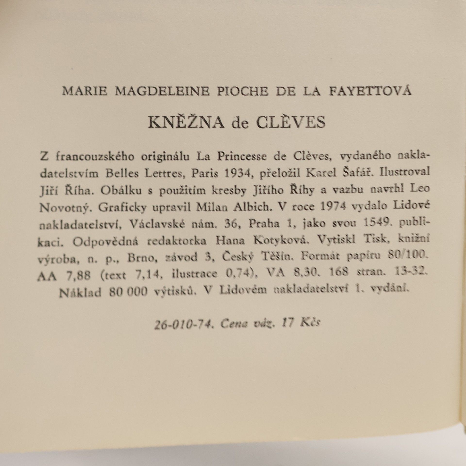 Marie de La Fayett Kněžna de Cléves