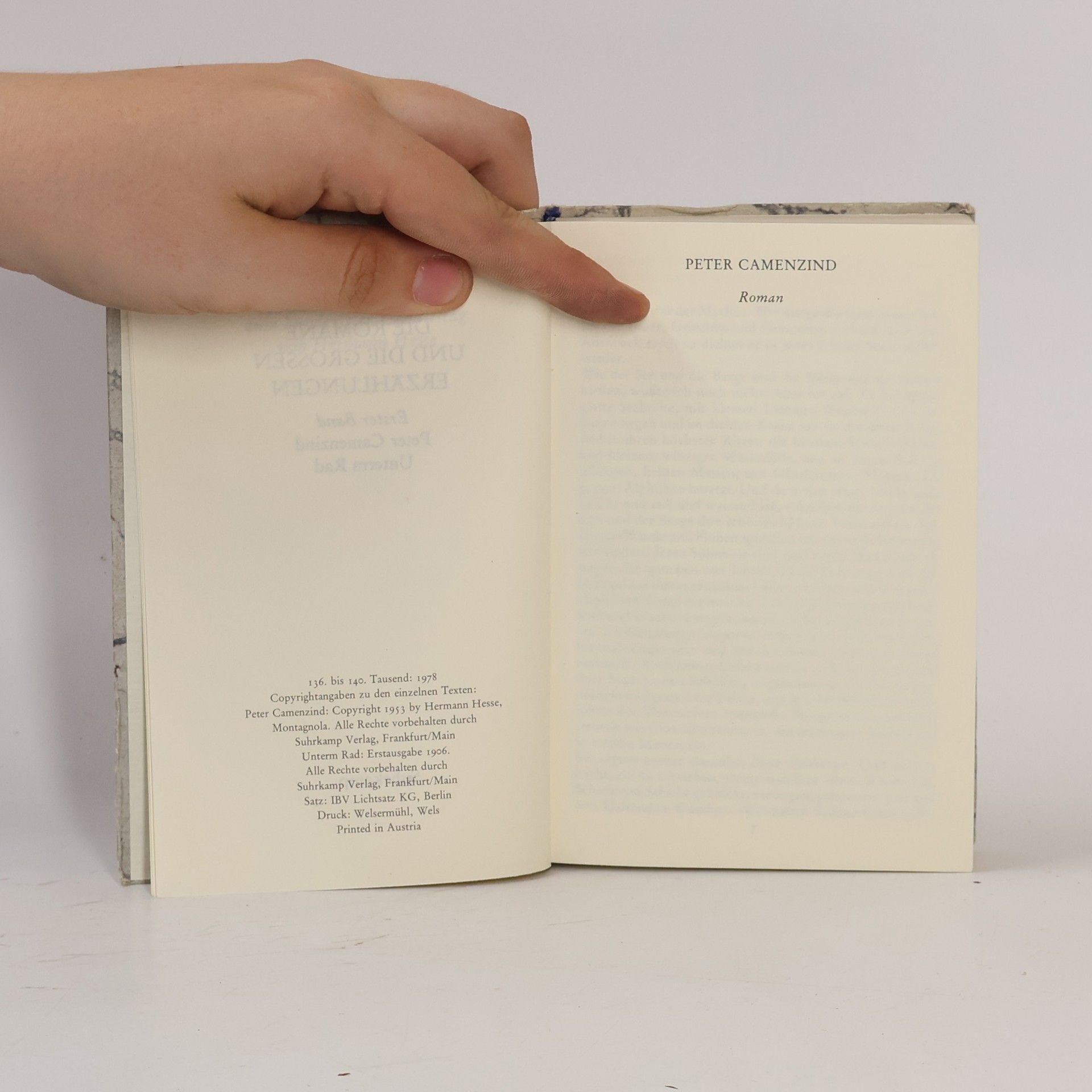 Hermann Hesse Camenzind Unterm Rad