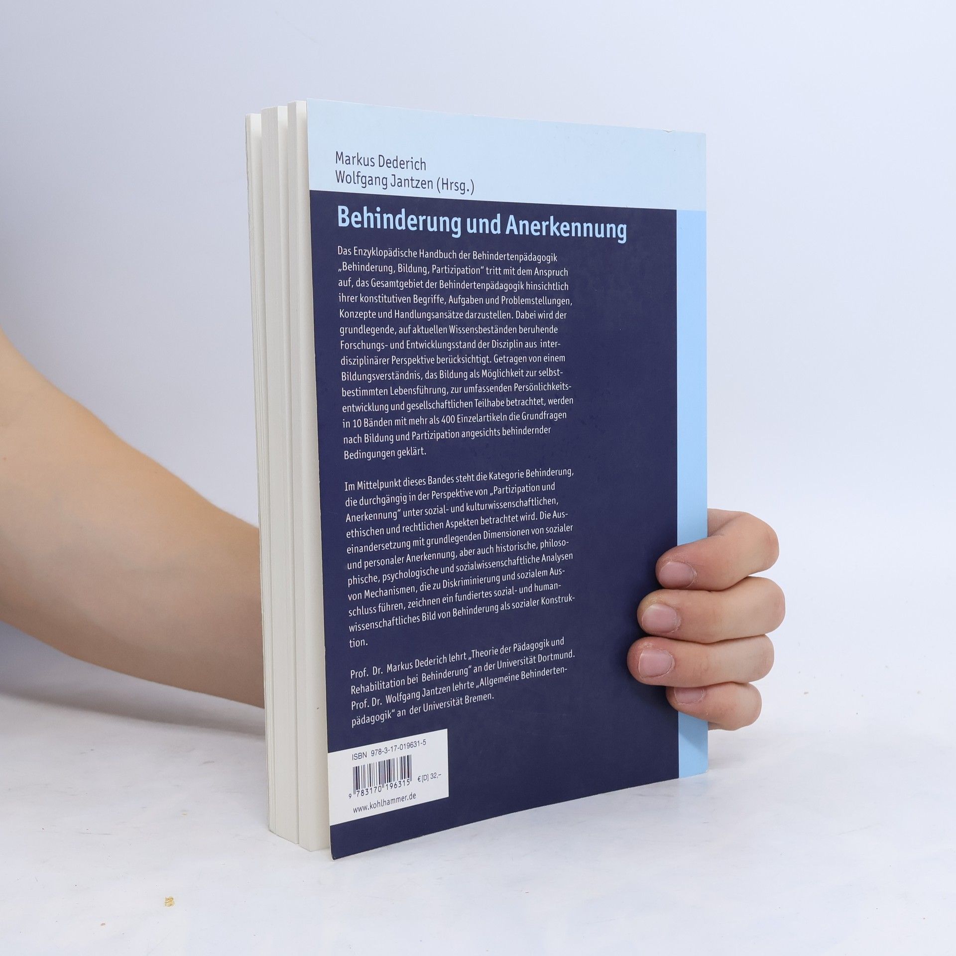 Markus Dederich Enzyklopädisches Handbuch der Behindertenpädagogik - 2: Behinderung und Anerkennung