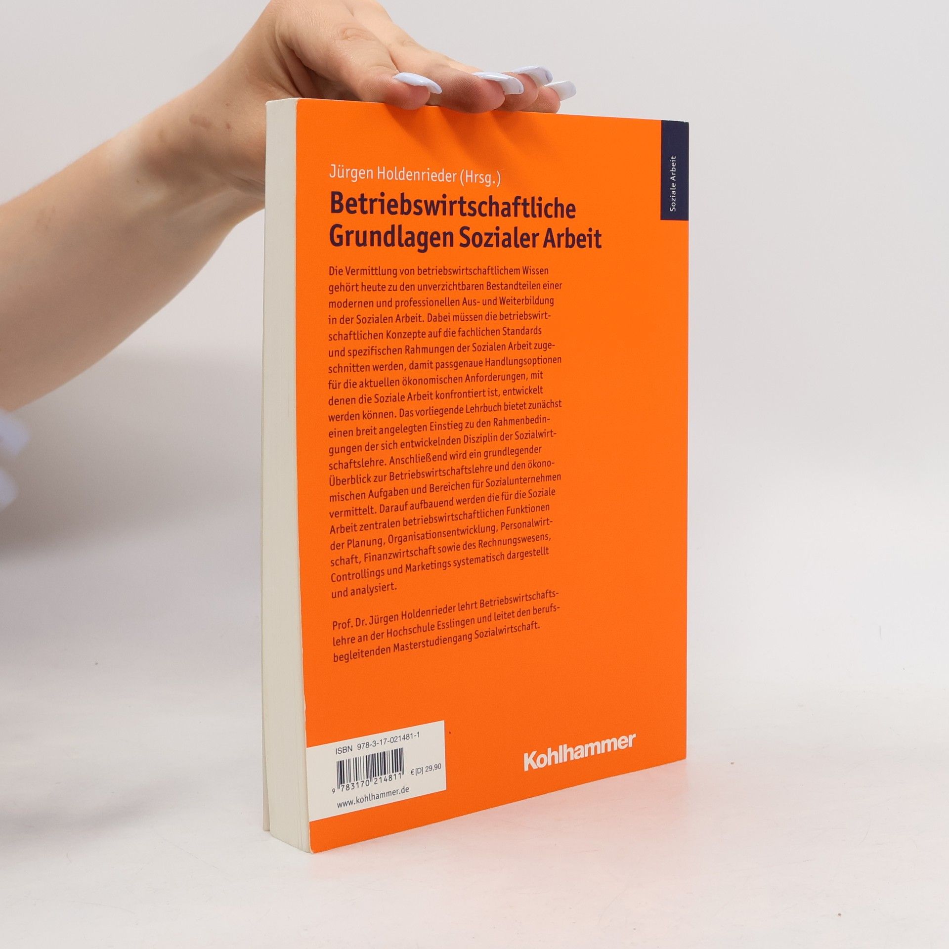 Jürgen Holdenrieder Betriebswirtschaftliche Grundlagen sozialer Arbeit