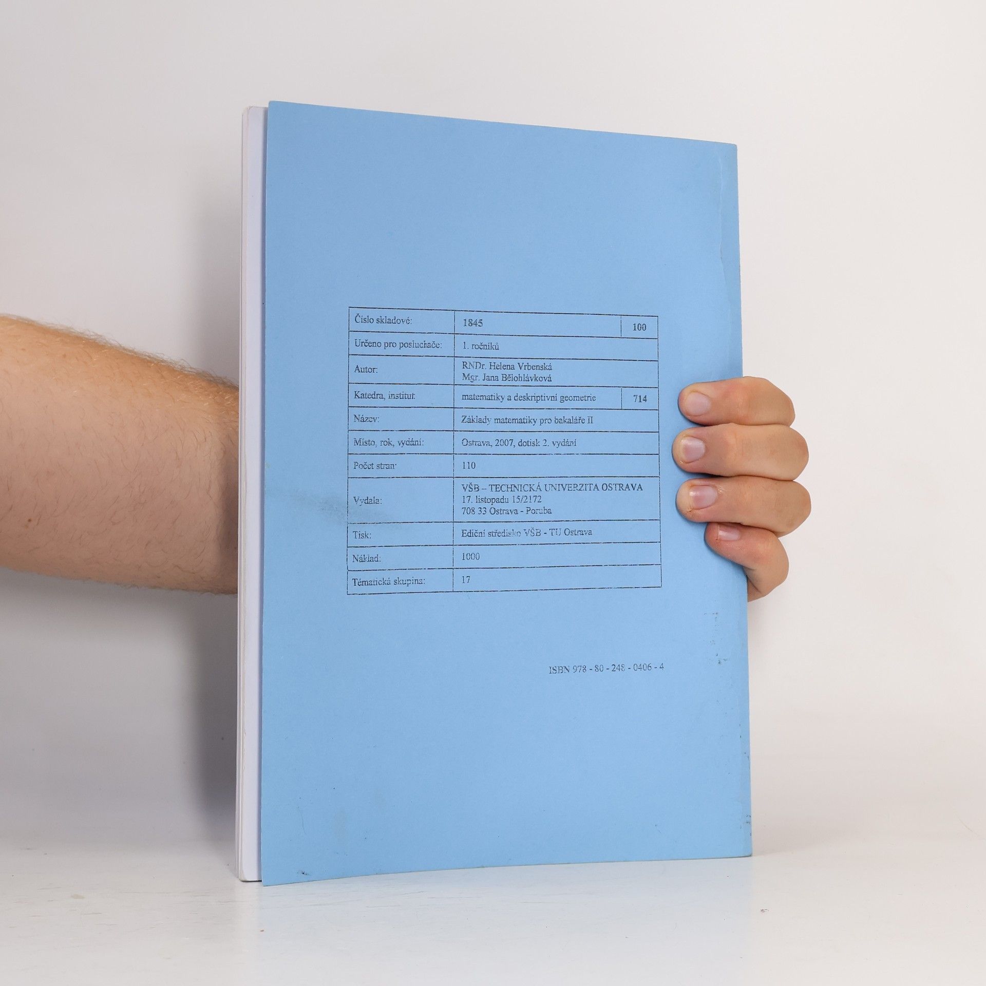 Jana Bělohlávková Základy matematiky pro bakaláře II