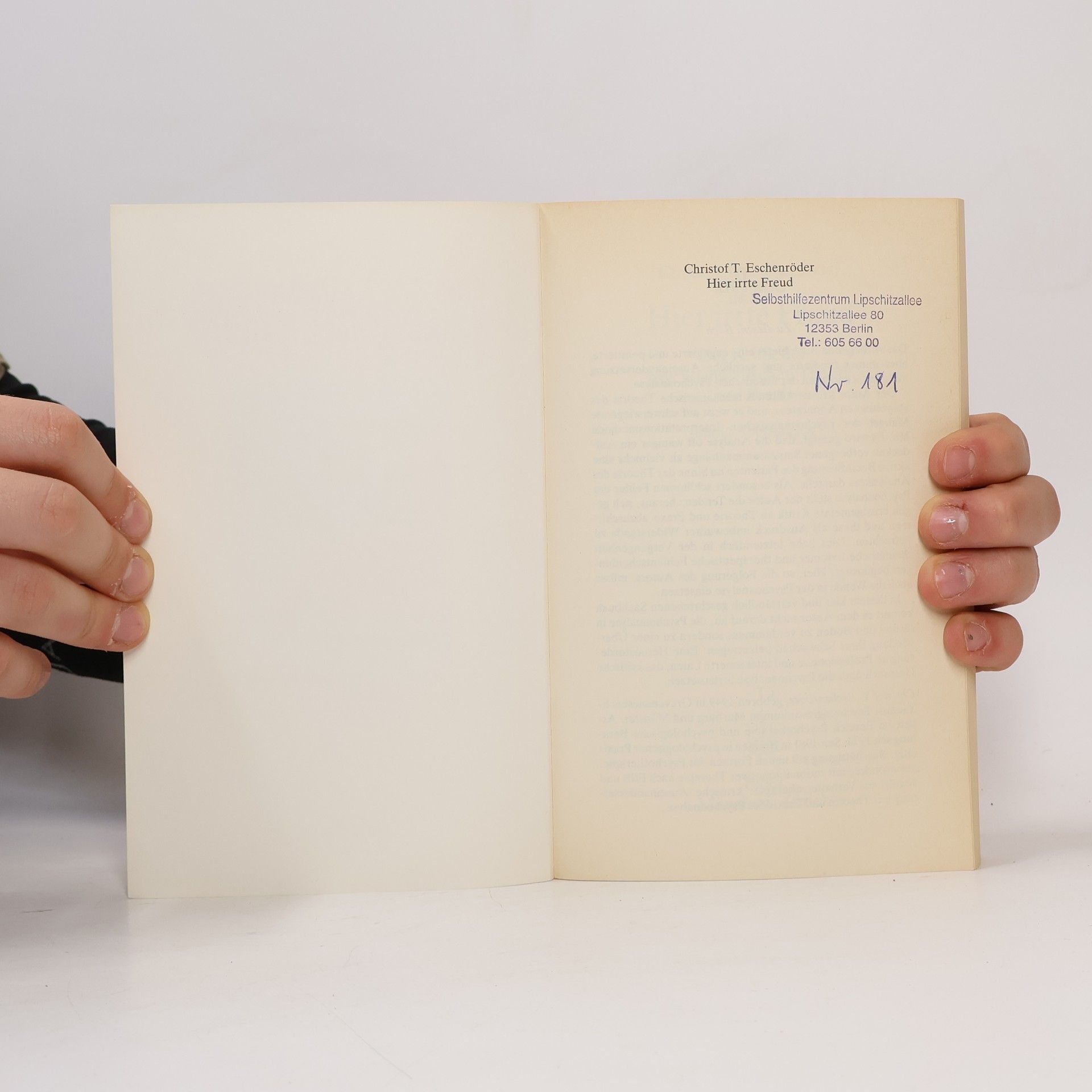 Christof T. Eschenro der Hier irrte Freud