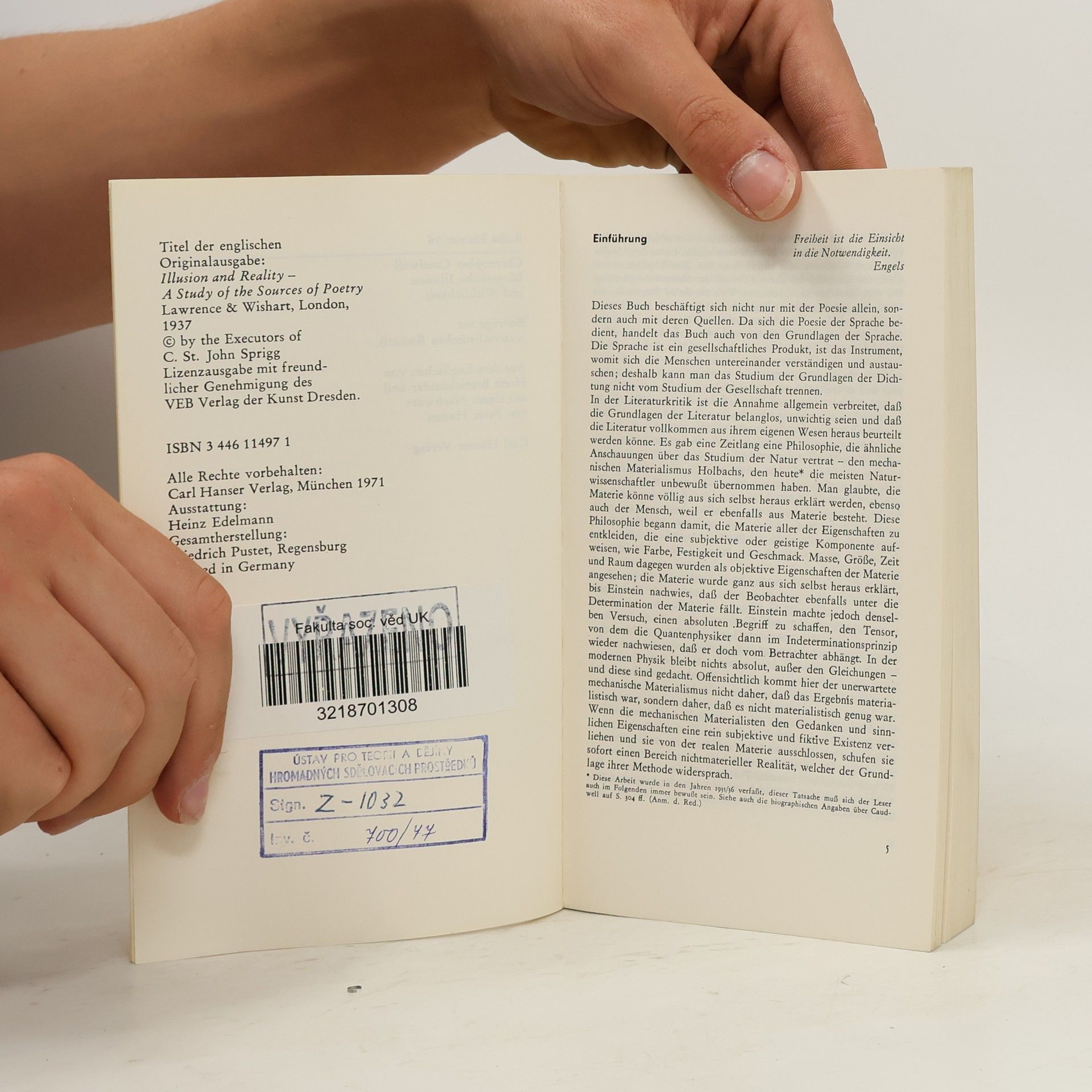 Christopher Caudwell Bürgerliche Illusion und Wirklichkeit. Beiträge zur materialistischen Ästhetik