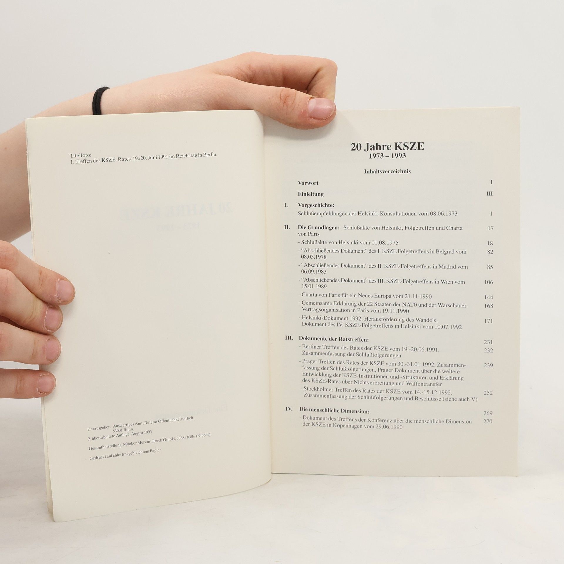 Various authors 20 Jahre KSZE 1973-1993