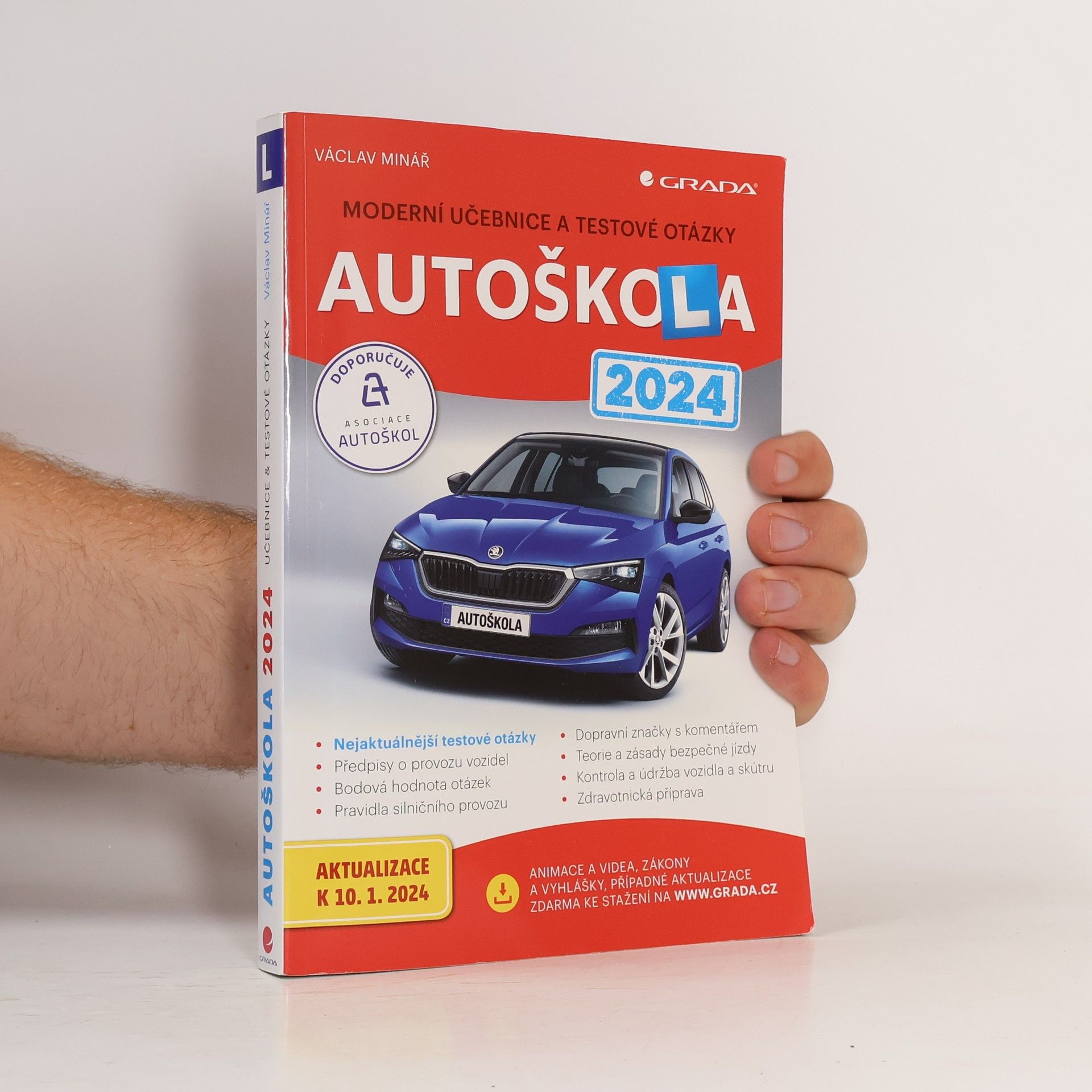 Václav Minář Autoškola 2024. Moderní učebnice a testové otázky