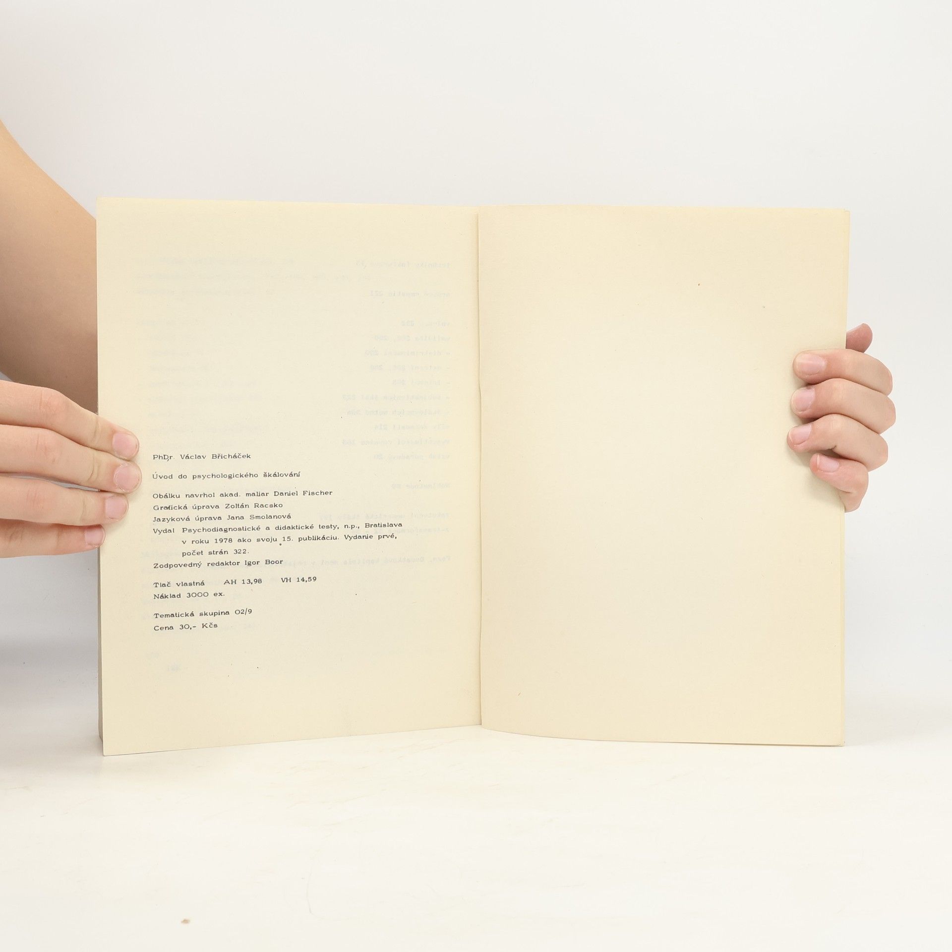 Václav Břicháček Úvod do psychologického škálování