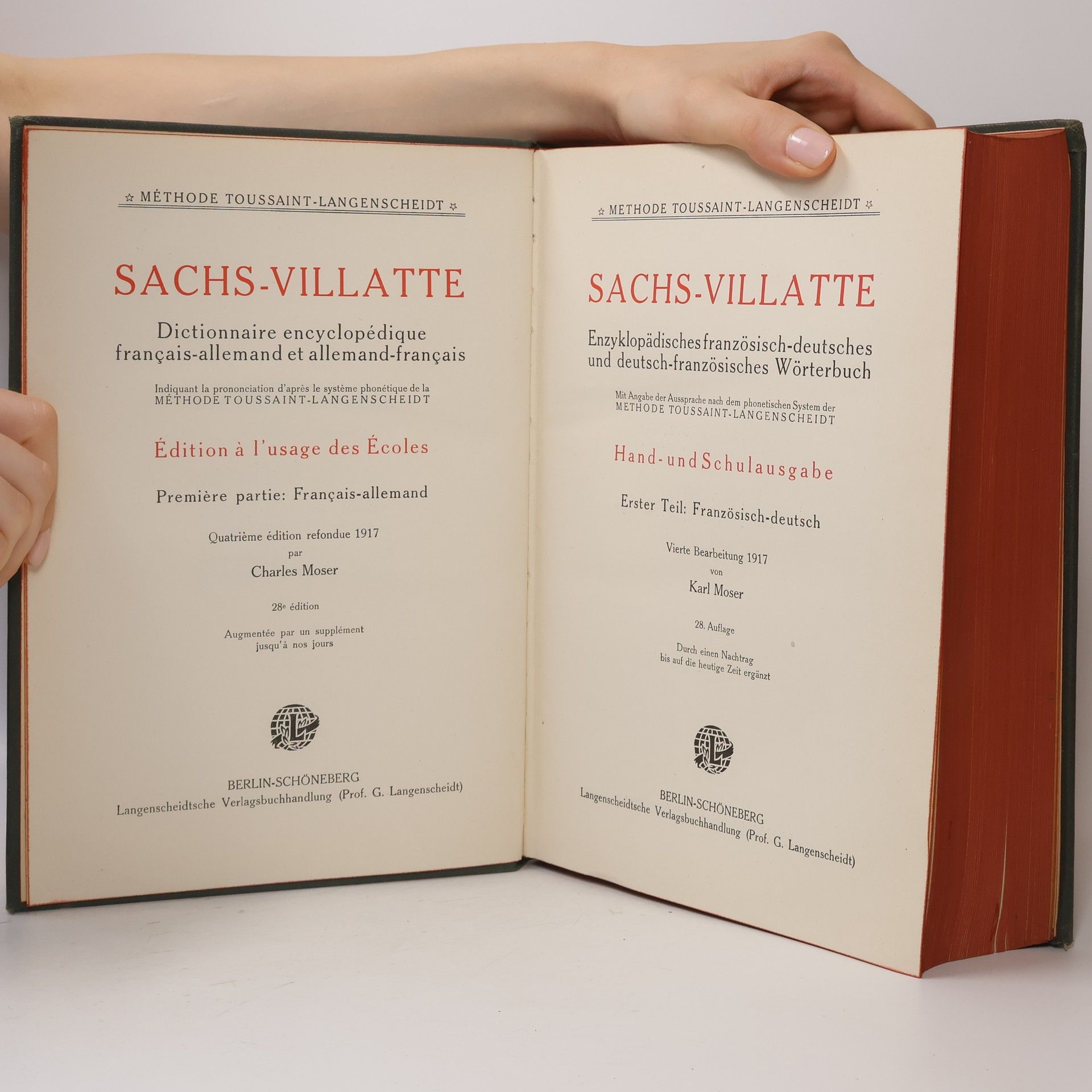 Karl Moser Sachs-Villatte Enzyklopädisches Wörterbuch Handausgabe Deutsch-Französisch 1