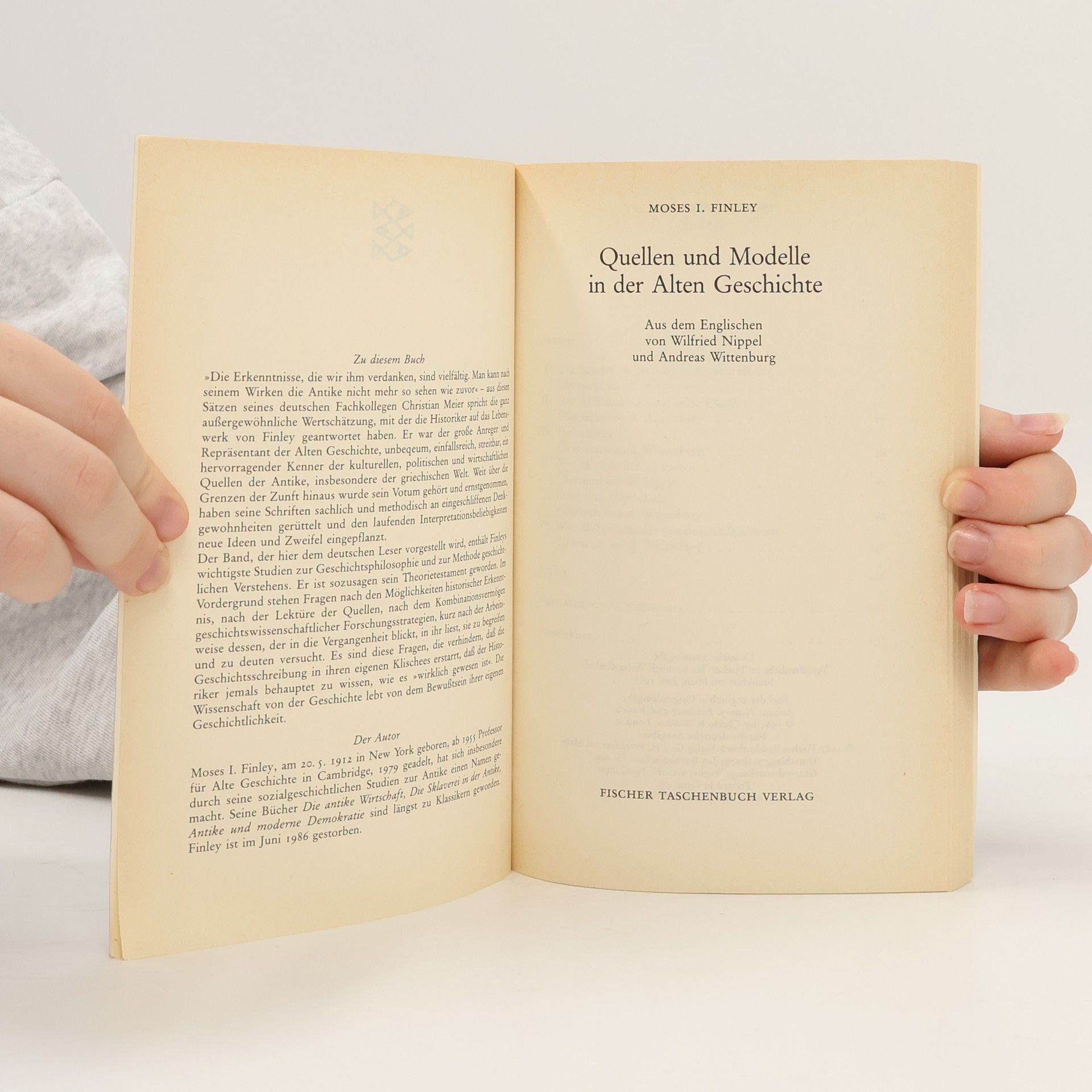 Moses I. Finley Quellen und Modelle in der Alten Geschichte
