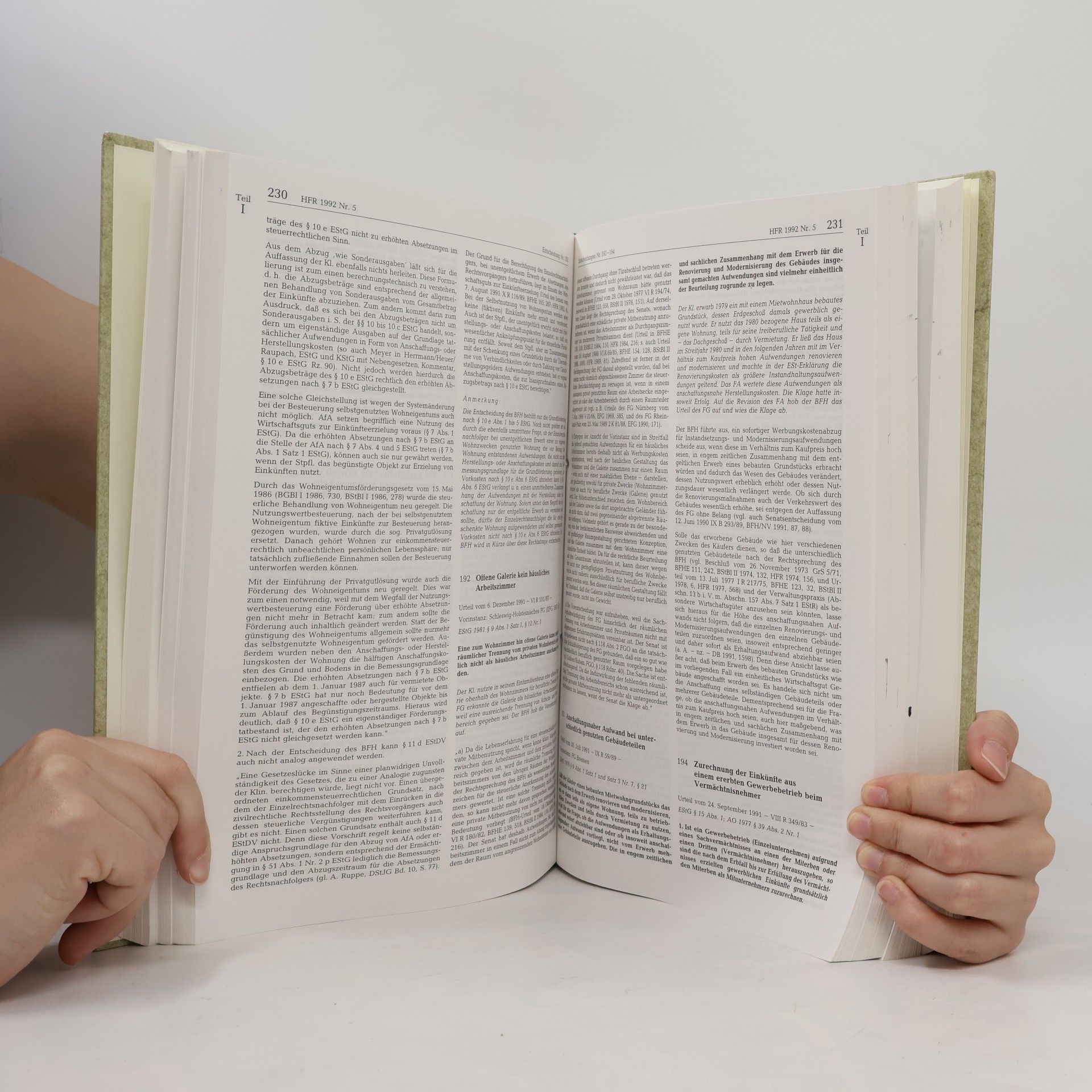Autorenkollektiv HFR Höchstrichterliche Finanzrechtsprechung Jahresregister 1992