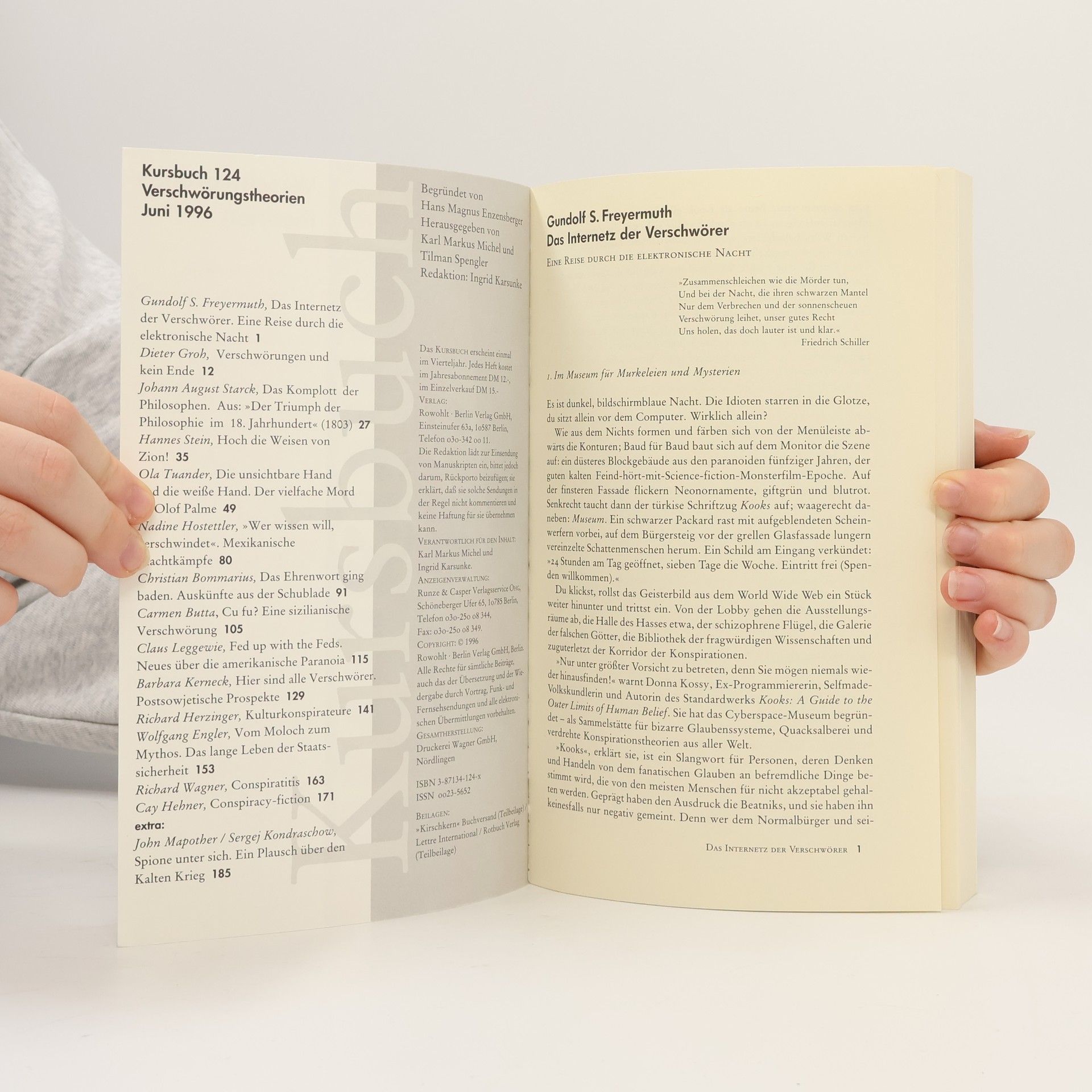 Autorenkollektiv Kursbuch 124: Verschwörungstheorien
