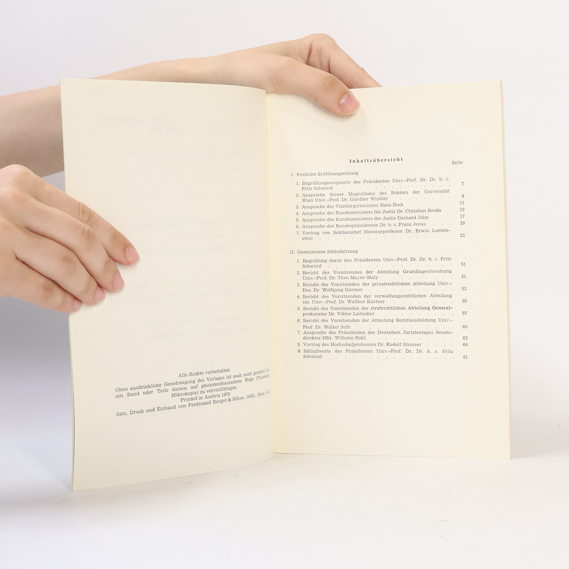 Kolektiv autorů Verhandlungen des fünften österreichischen Juristentages Wien 1973. Band II