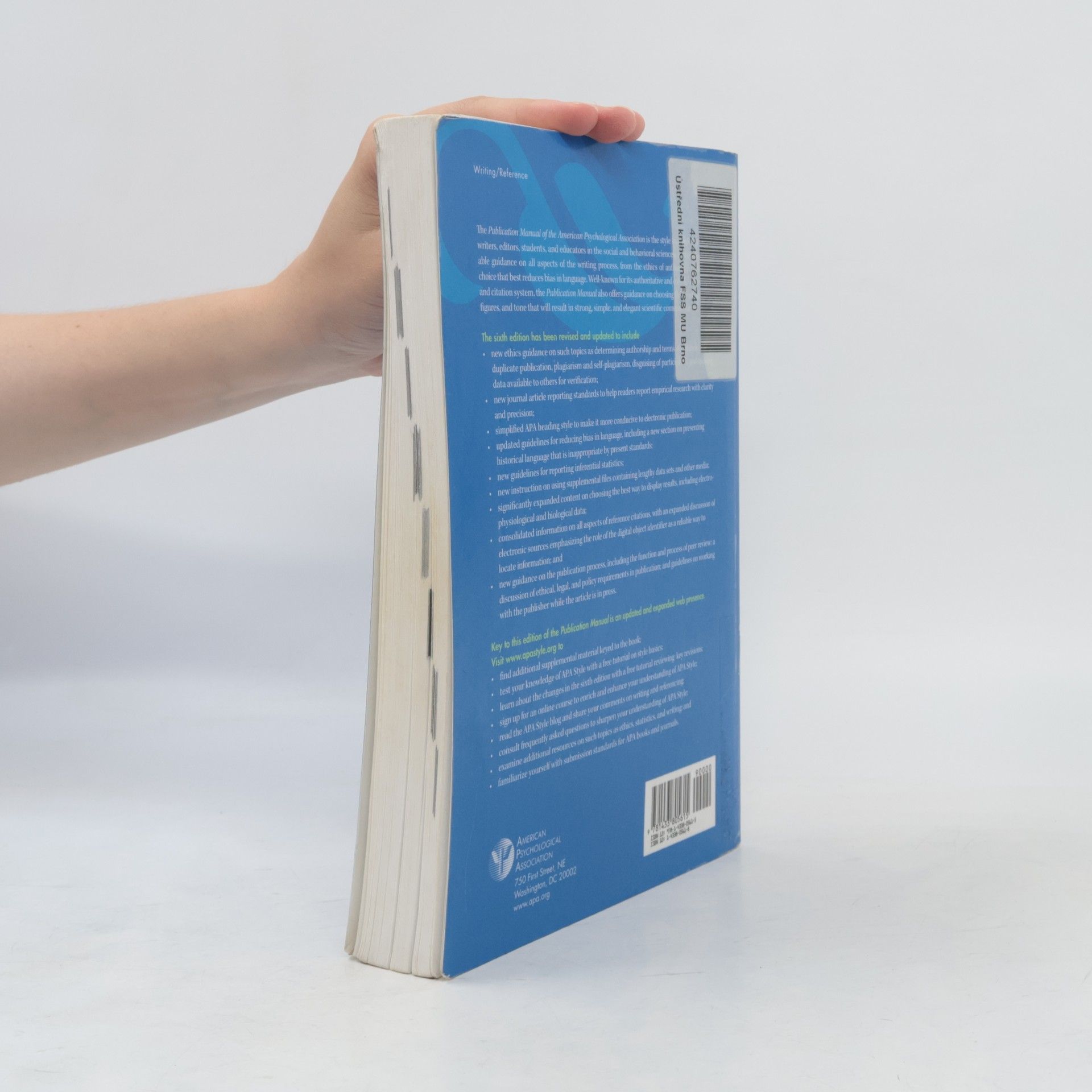 American Psychological Association Publication Manual of the American Psychological Association (Sixth Edition)