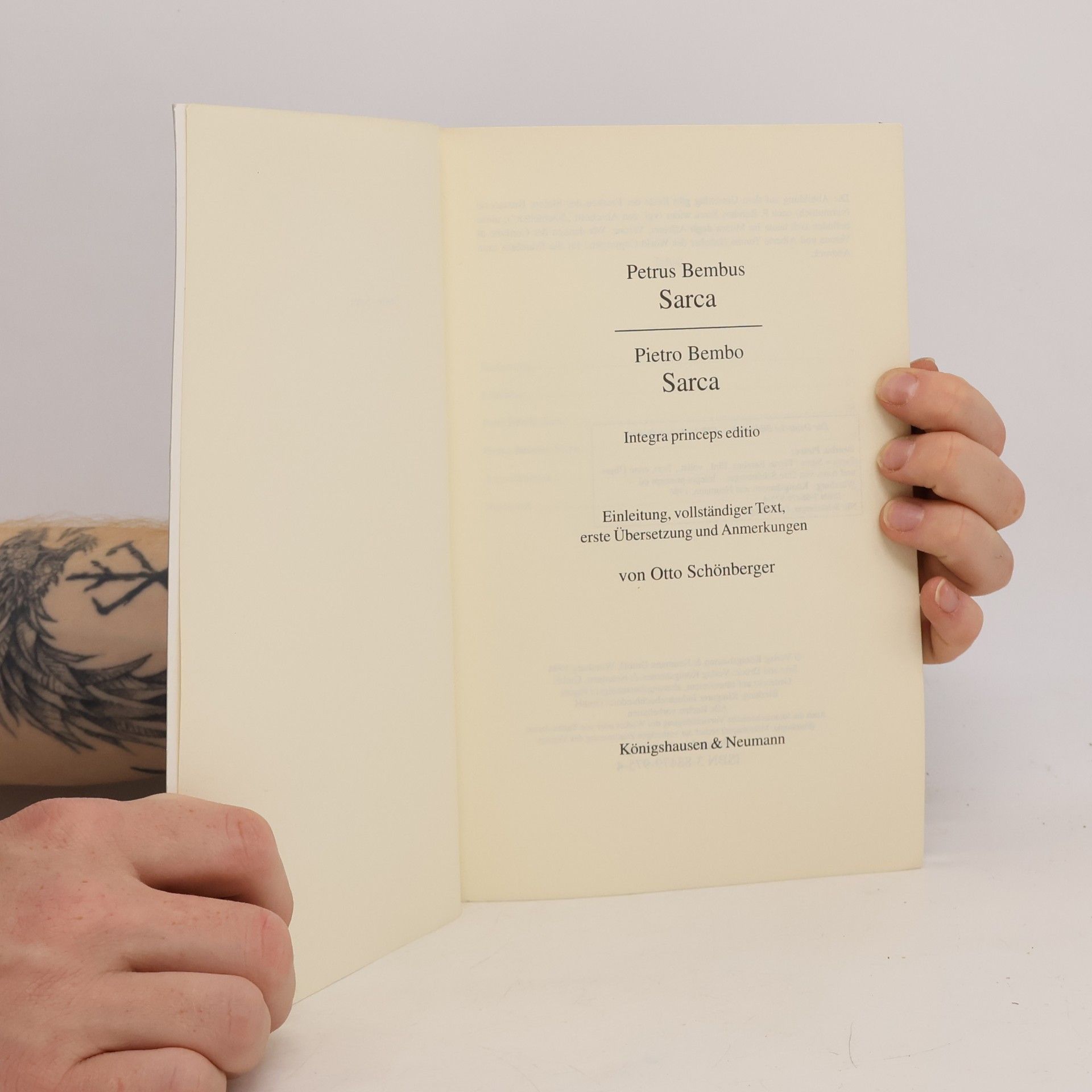 Pietro Bembo Sarca. Integra princeps editio