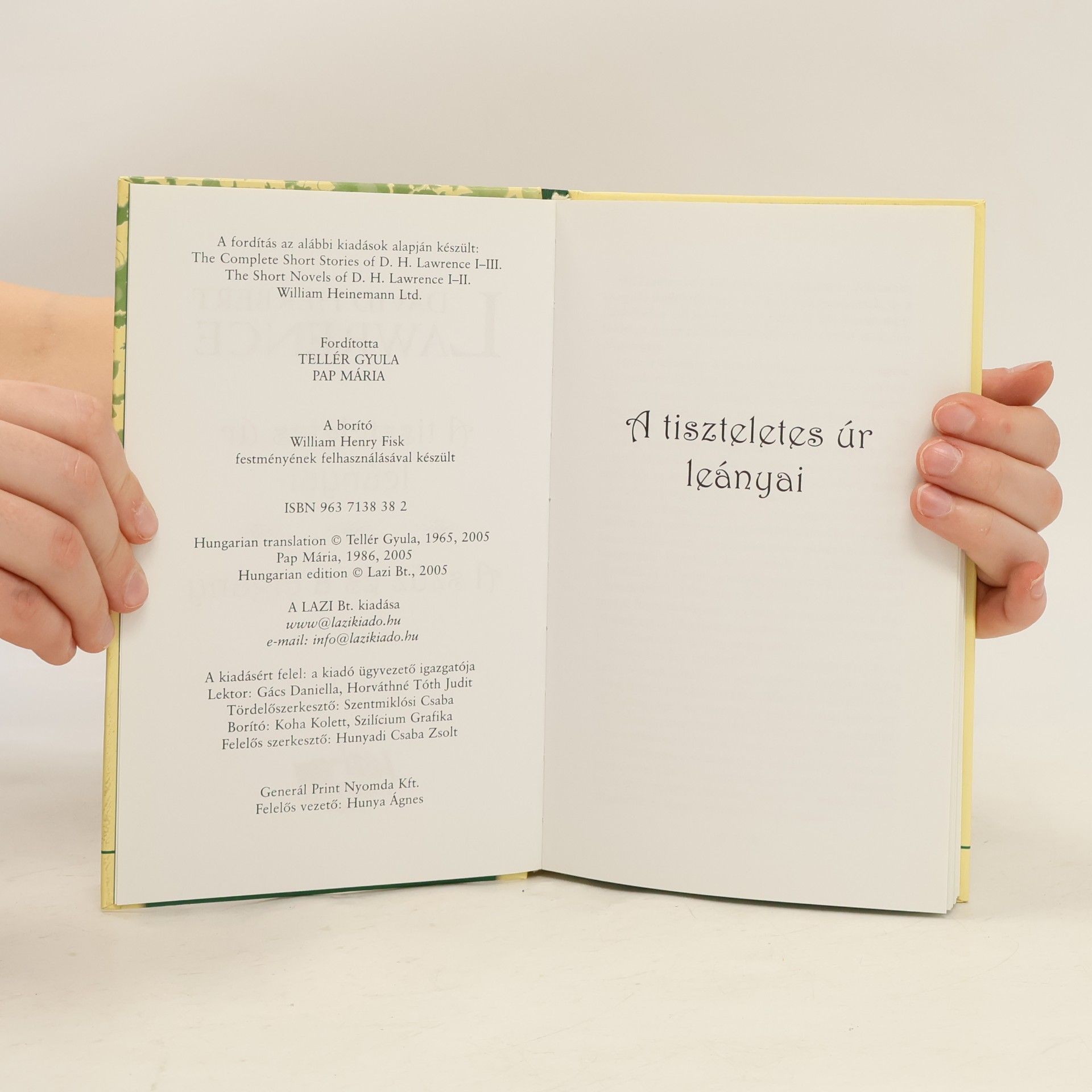 D. H. Lawrence A tiszteletes úr leányai